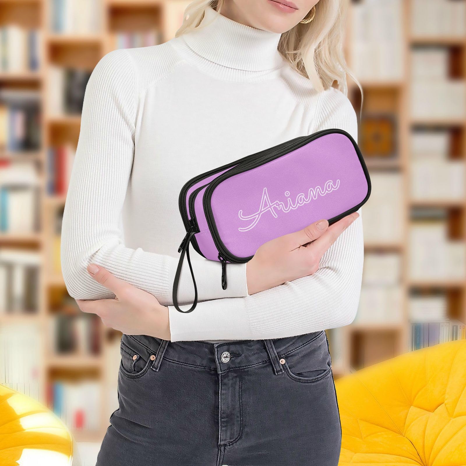 Custom Pink Pencil Case - Large Capacity Personalized Pencil Pouch for School, Office & Travel - Ideal for Girls, Boys, Women & Men - Perfect Organizer for Pens, Markers & Stationery Supplies