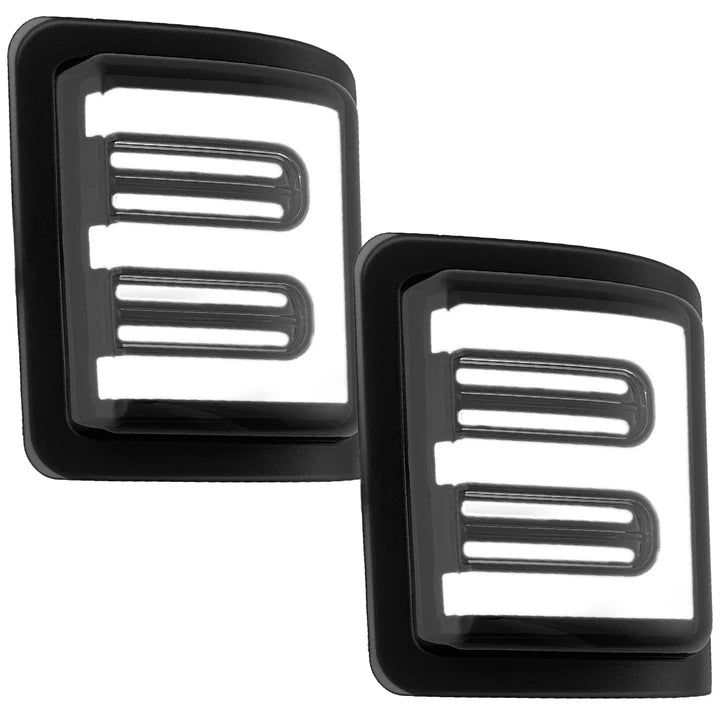 Ford 08-16 Super Duty F250/F350 Side Mirror Lenses (2-Piece Set) - Ultra Bright White/Amber Running Lights & Amber Turn Signals - Smoked/Clear Lens - Upgrade for Night Driving & Enhanced Visibility