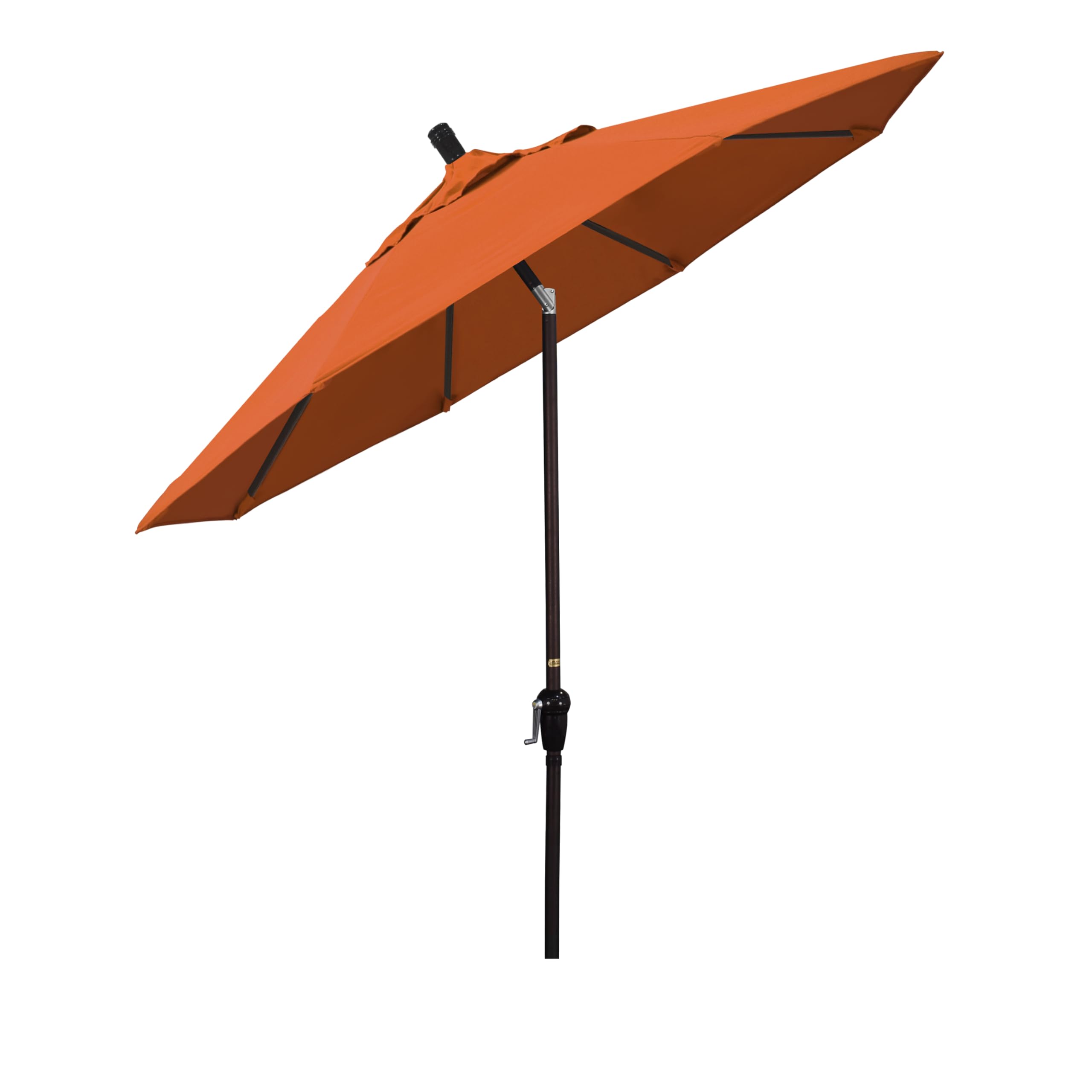 9' Round Aluminum Market Umbrella with Crank Lift & Auto Tilt - Bronze Pole Patio Umbrella for Outdoor Dining, Poolside, and Garden Relaxation