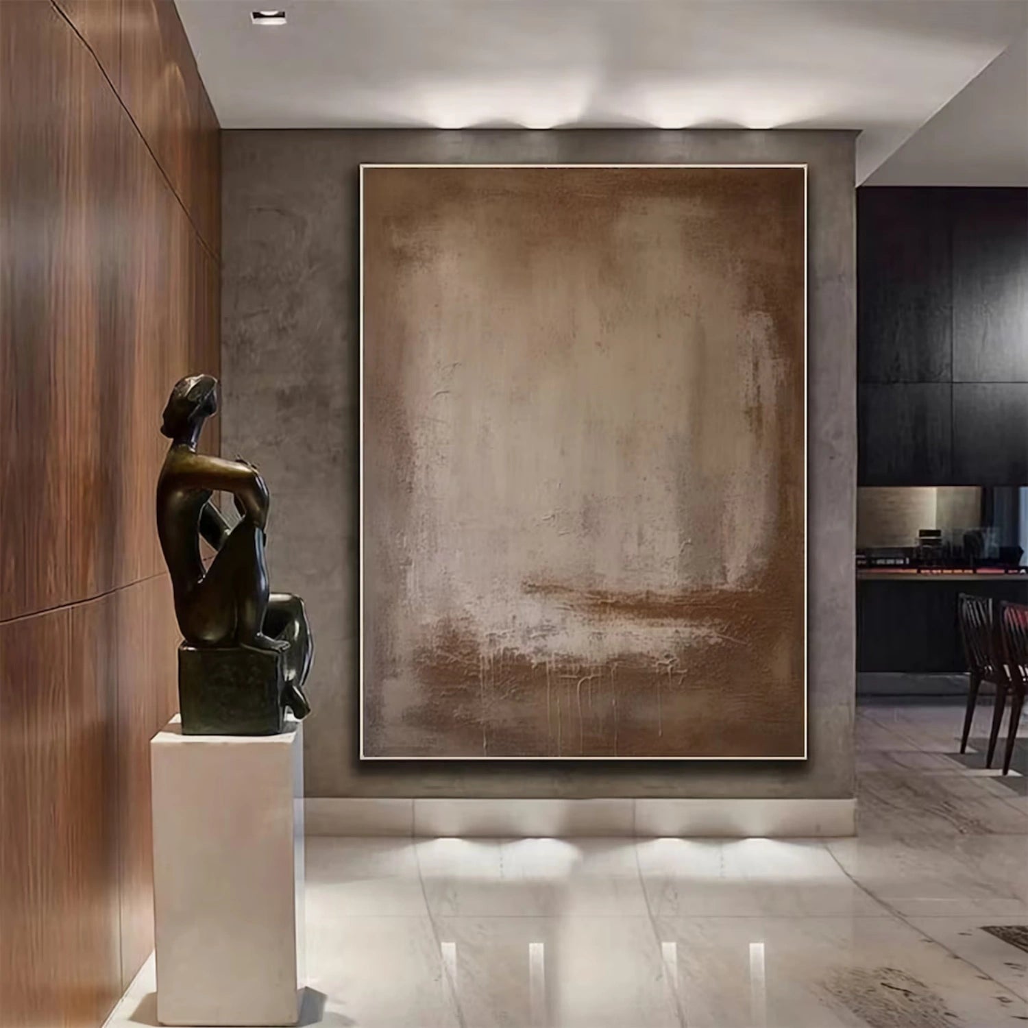 Abstract Beige & Brown Wall Art Print #BB152 - Modern Home Decor for Living Room, Bedroom & Office