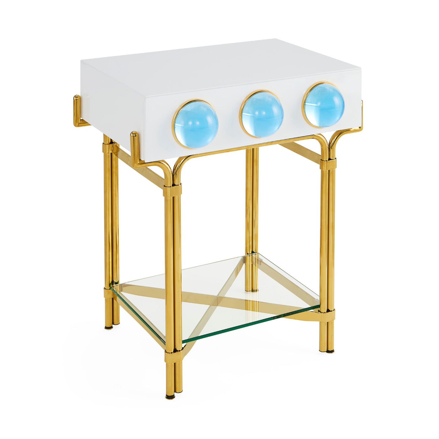 Modern Globo Side Table - Small Round End Table for Living Room, Bedroom & Office - Compact Accent Table with Sturdy Metal Base for Home Decor