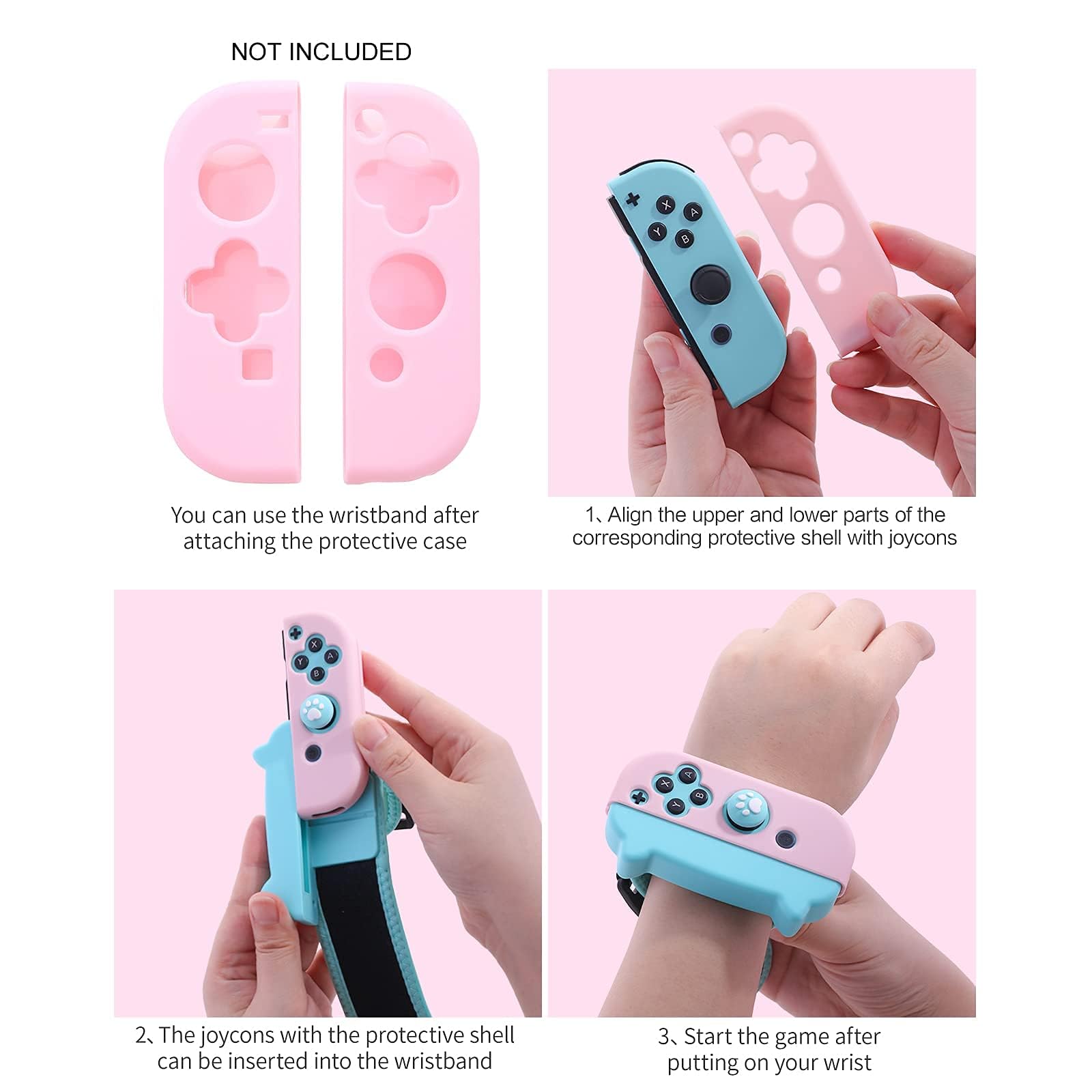 NANANINO Adjustable Elastic Dance Wristbands for Nintendo Switch - Just Dance 2024 Compatible, Kids Wrist Straps for Dance Games (2-Pack) - Perfect for Family Dance Parties & Interactive Gaming Fun