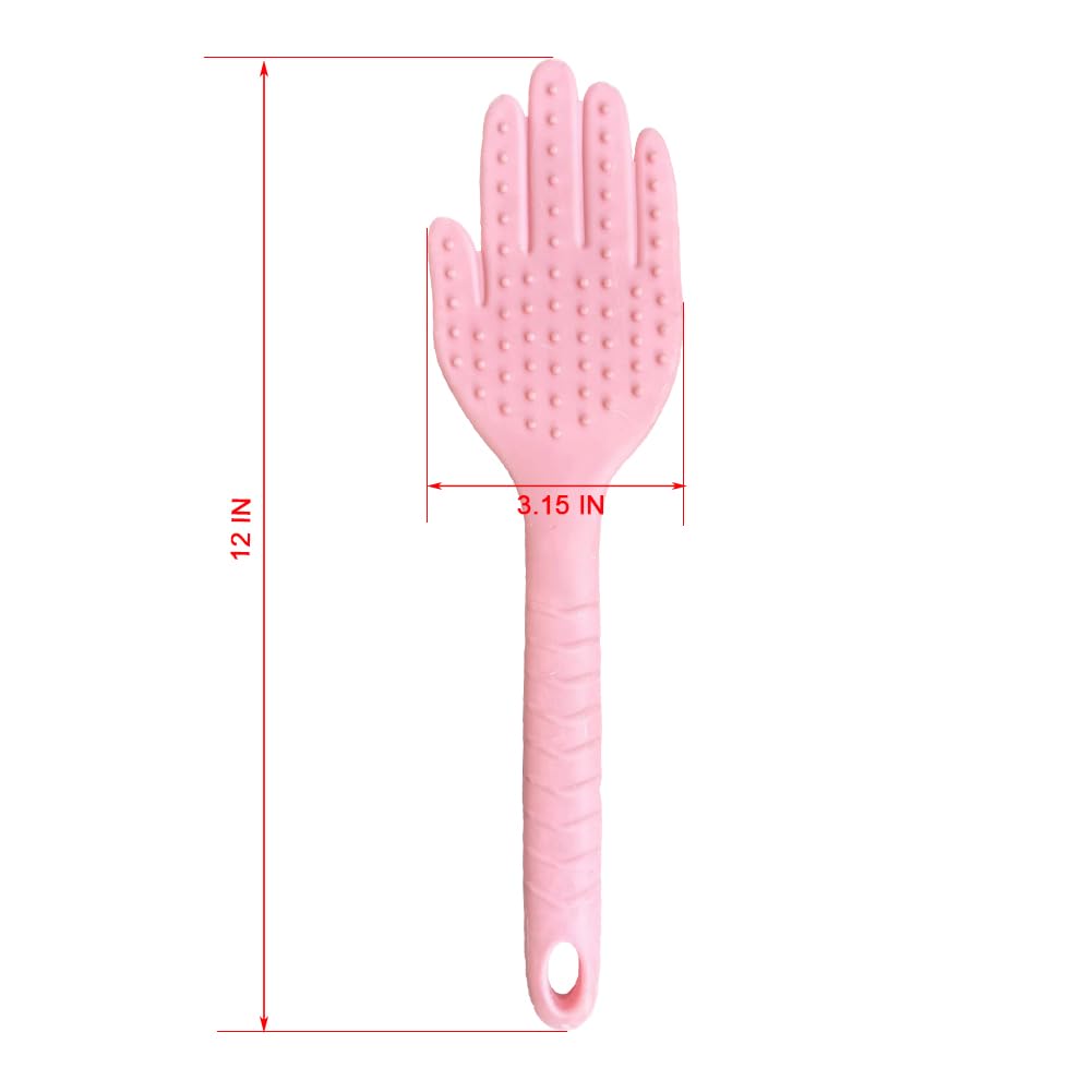 Textured Rubber Palm Shaped Spanking Paddle - BDSM Sex Toy for Couples, Women & Gay Play - Flexible SM Bondage Flirt Toy with Bumps for Adult Spanking Games | Perfect for Bedroom Fun, Roleplay & Sensual Play (Pink)