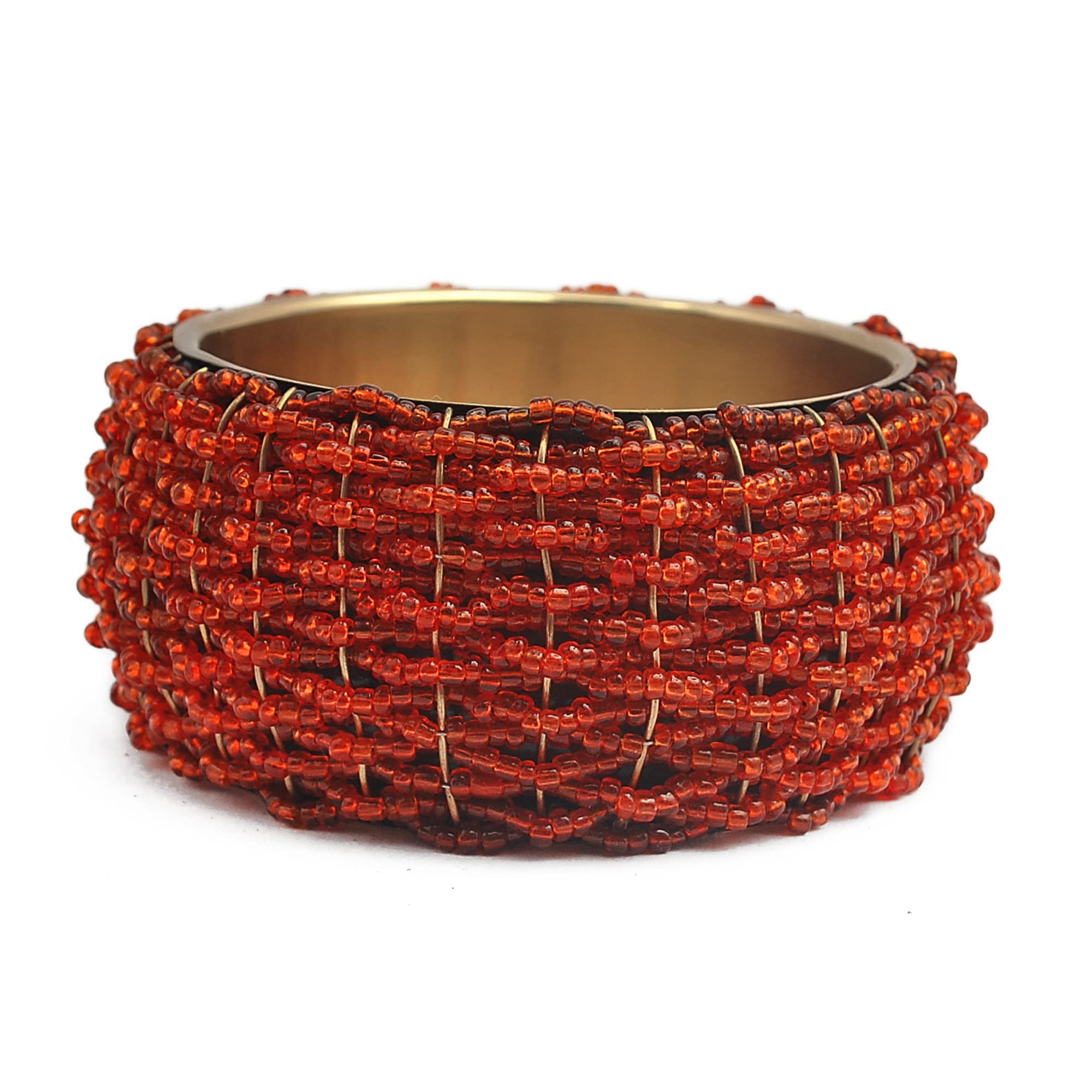 Trendy Handwoven Beaded Bangle Bracelets for Women & Teens - Basket Weave Pattern Fashion Jewelry | Aubade Glory Collection by Pure Hands | Perfect for Parties, Weddings & Everyday Wear
