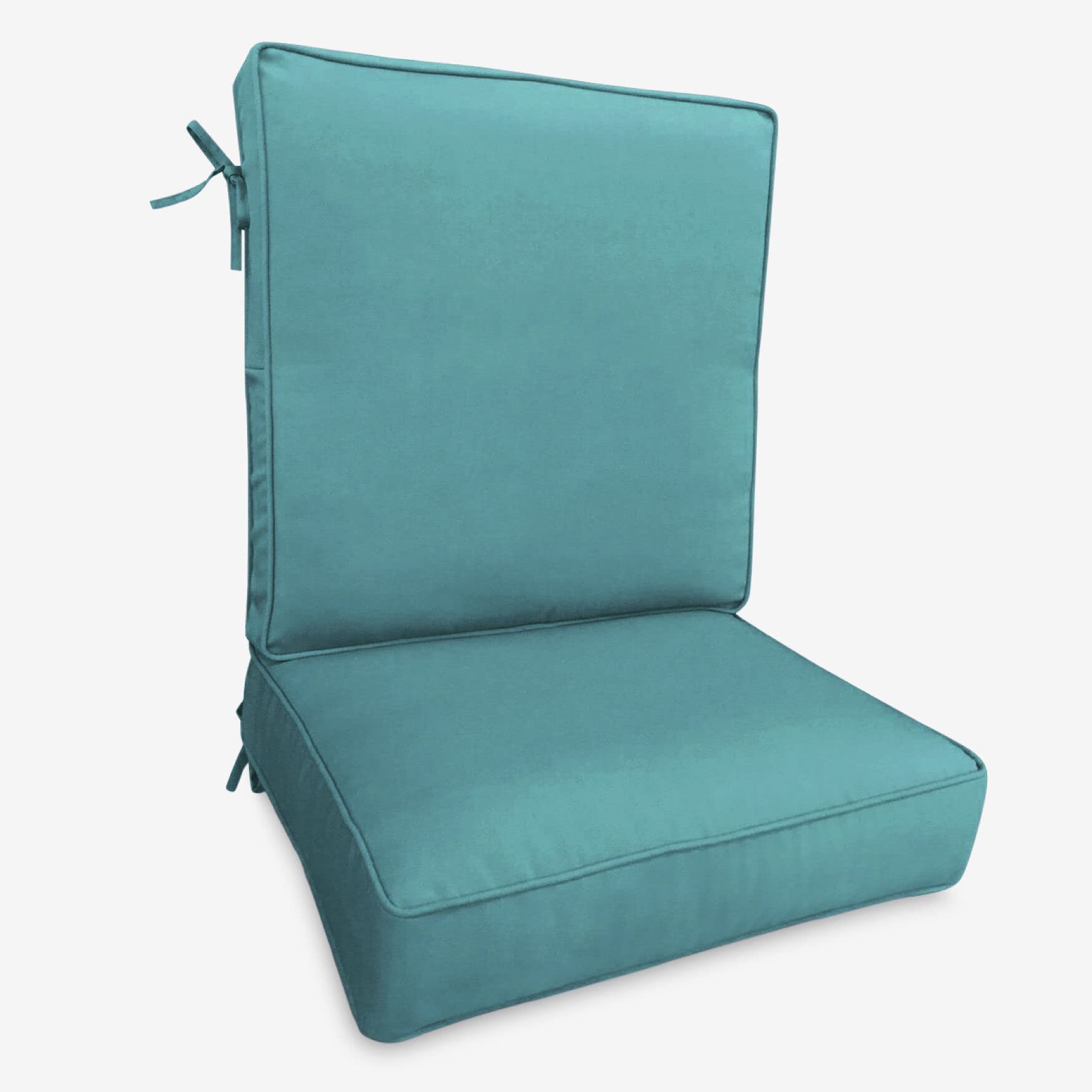 BrylaneHome 2-Section Deep Seating Cushion for Patio Chairs - Thick Padding, Haze Blue - Outdoor Furniture Cushion for Deck, Poolside & Garden Relaxation