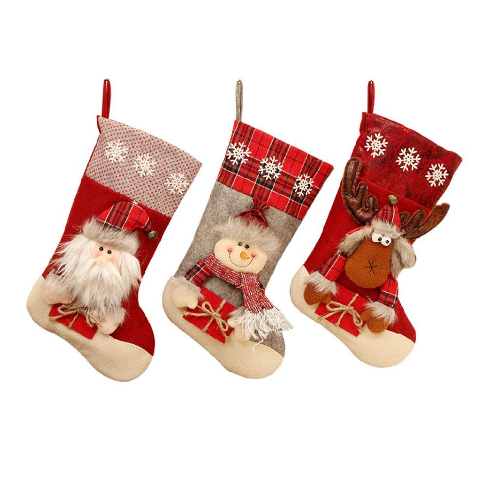 SPNEC Large Christmas Stocking - Xmas Gift Bags, Fireplace Decor Socks, Holiday Candy Holder for Home Decorations | Perfect for Fireplace Mantel, Tree Decor & Festive Gift Giving