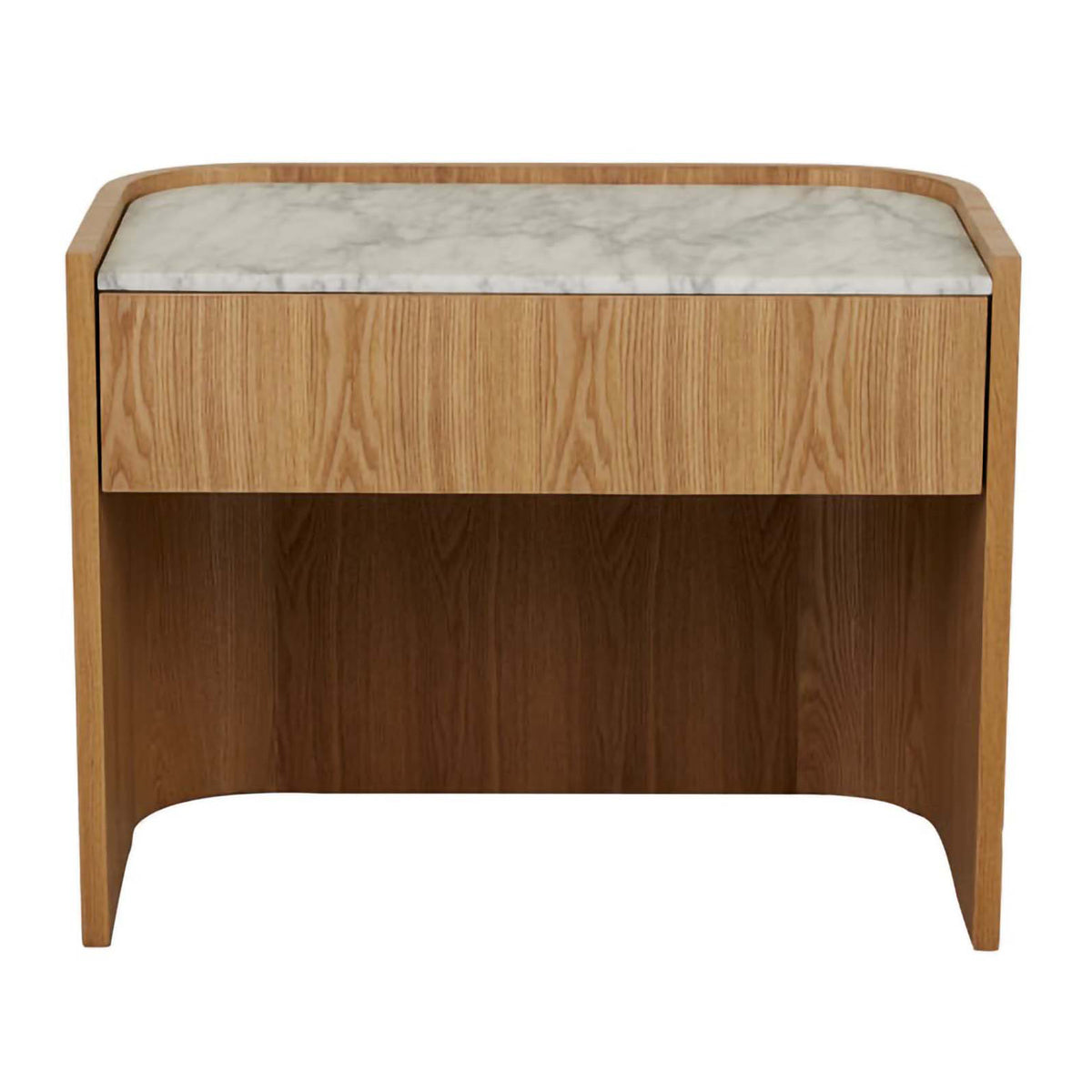 Globe West Elsie Bedside Table - Modern Nightstand with Storage Drawer for Bedroom, Living Room & Office - Stylish Wooden End Table with Shelf