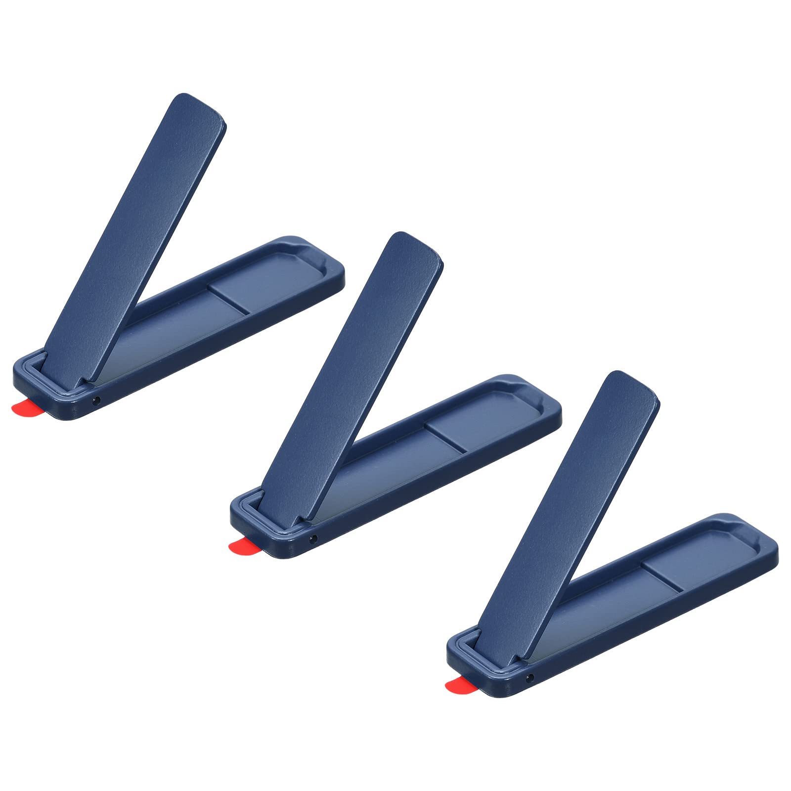 uxcell Ultra-Thin Phone Stand 3-Pack - Horizontal & Vertical Desk Stand for iPhone, Samsung, Most Smartphones & Tablets - Stick-On Portable Holder for Office, Home, Car Use (Blue)