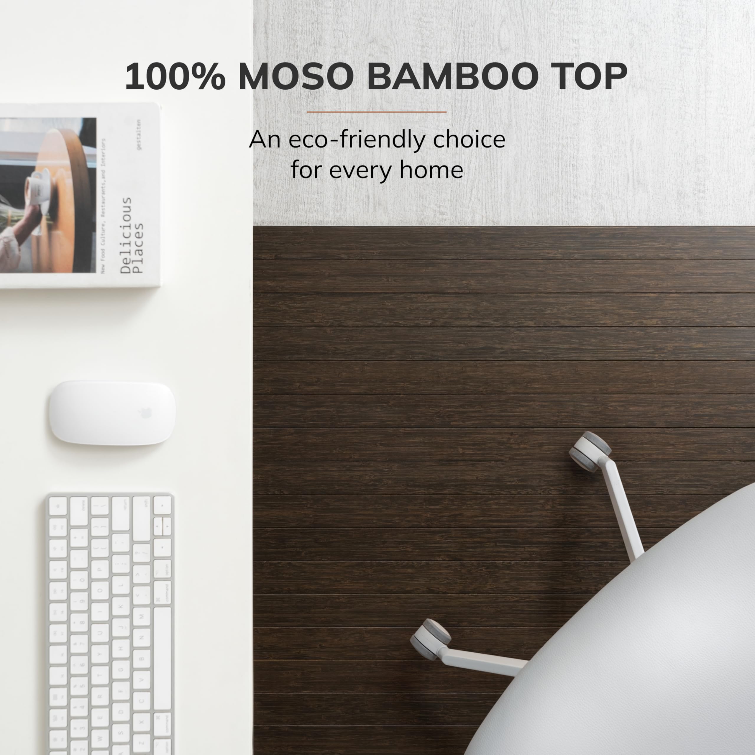 Premium Bamboo Chair Mat - 5mm Thick, Anti-Slip & Heavy Duty for Hardwood Floors - Office & Home Floor Protector - Ideal for Workspaces, Gaming Setups & Home Offices