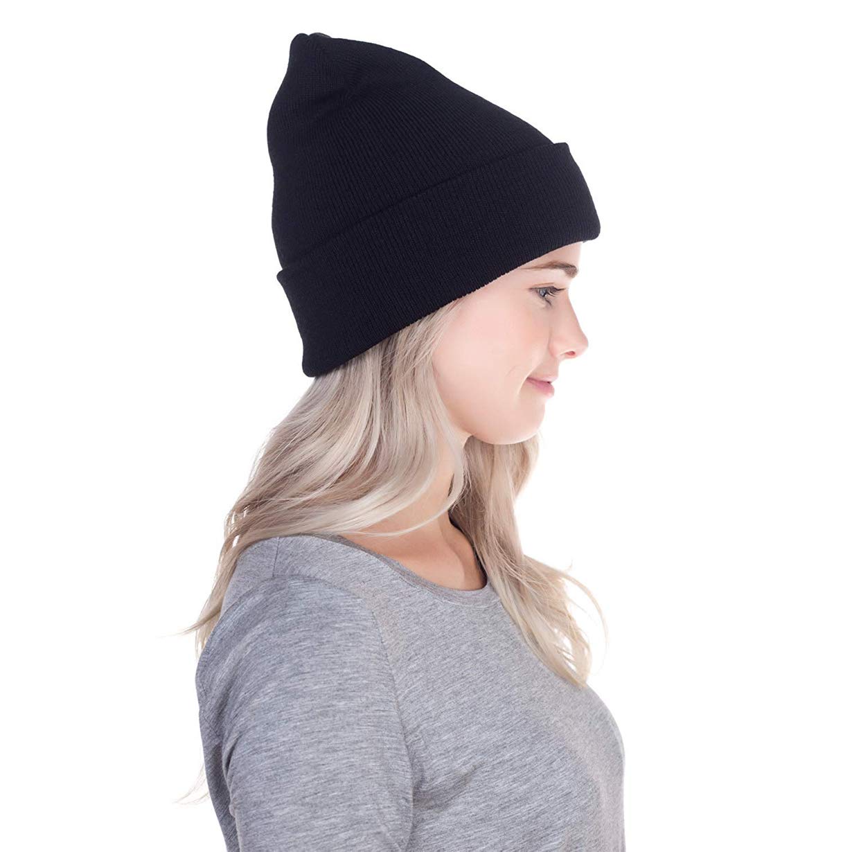 Men's & Women's Winter Embroidered Cuff Beanie Hat - Warm Knit Skull Cap for Cold Weather - Perfect for Skiing, Snowboarding & Outdoor Activities