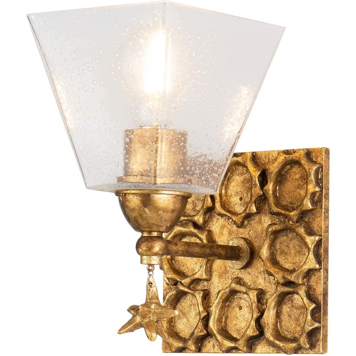 Lucas & McKearn BB1002G-1 Gold Leaf Star Bathroom Vanity Light - Modern Bathroom Lighting Fixture for Home Decor, Perfect for Bathroom, Powder Room or Dressing Area