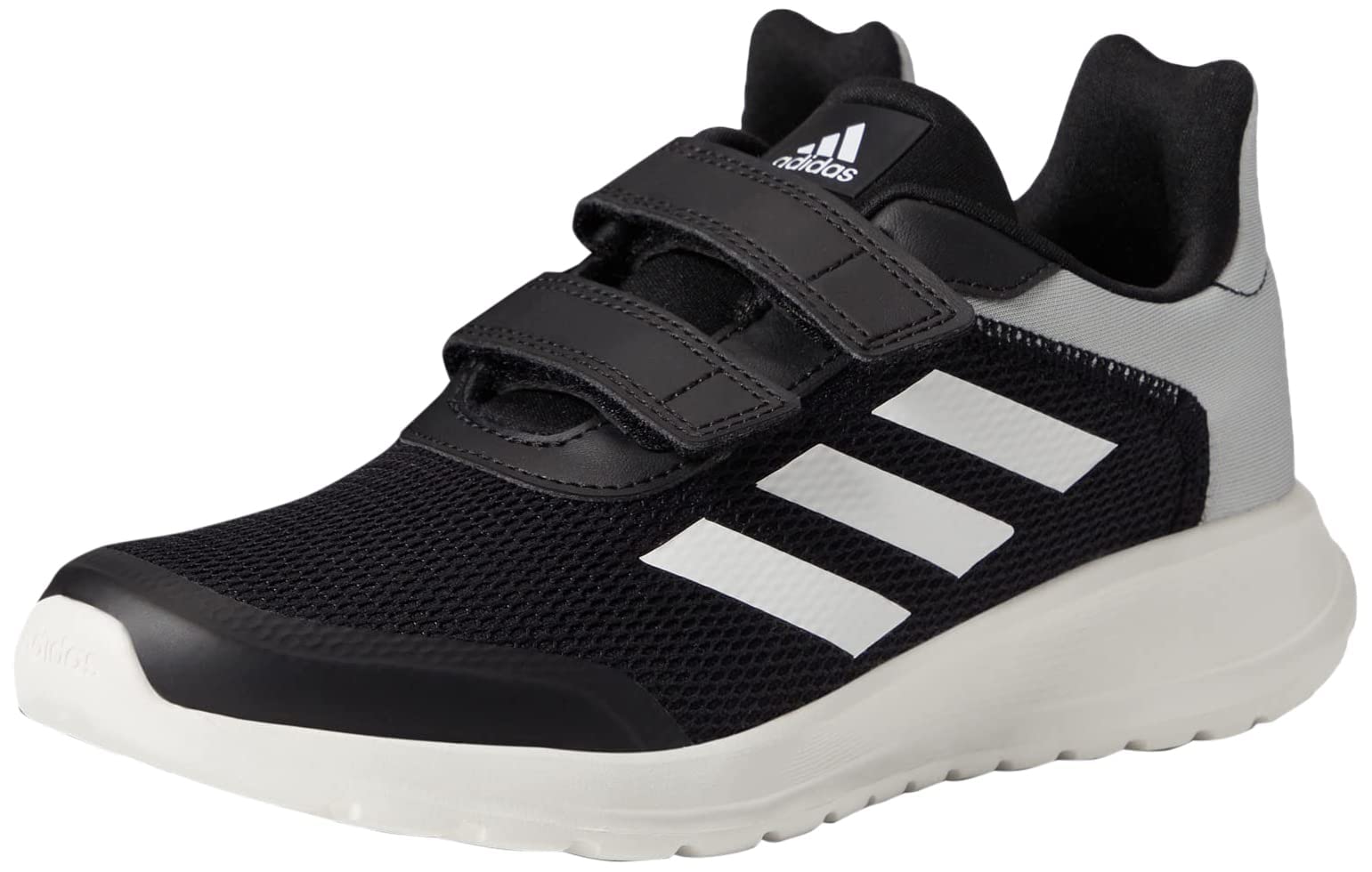 adidas Tensor Run 2.0 Kids' Running Shoes - Velcro Closure, Core Black/Chalk White/Grey Two - Size 13 US Unisex - Lightweight & Comfortable for Active Play, School & Daily Wear