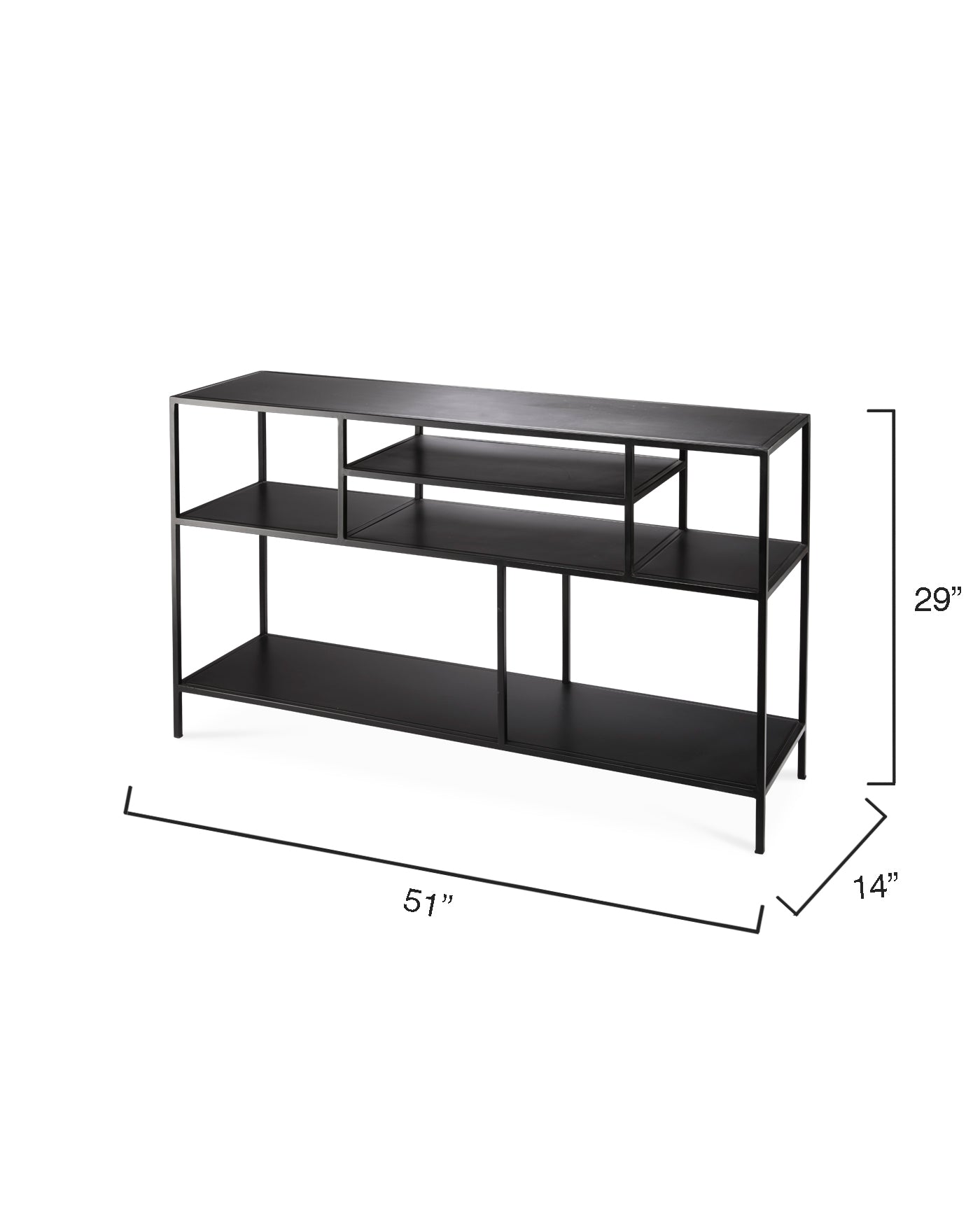 Modern Wooden Shelved Console Table - Entryway Sofa Table with Storage Shelf for Living Room, Hallway & Bedroom Decor