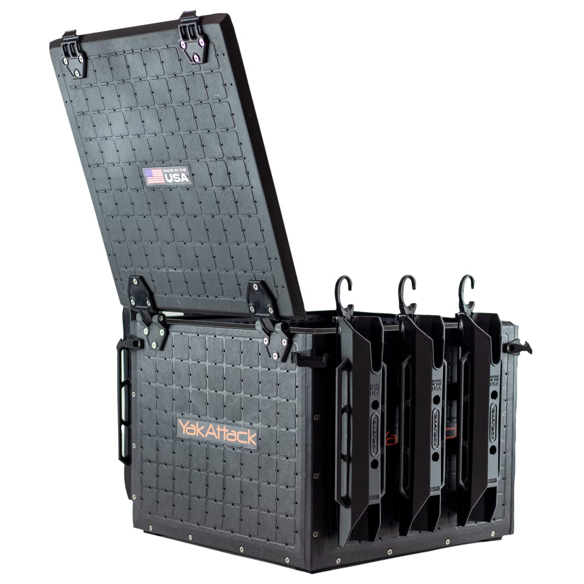 YakAttack BlackPak Pro Kayak Fishing Crate with 6 Rod Holders - 16