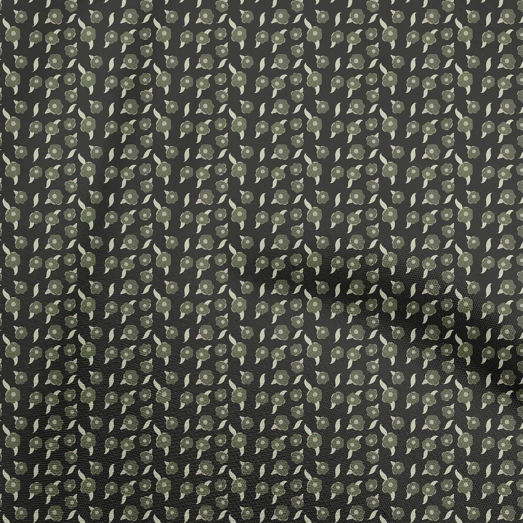oneOone Polyester Spandex Black Asian Floral Print Fabric by The Yard - 56 Inch Wide Stretchy Dress Material (8756) | Perfect for DIY Dresses, Skirts, and Home Decor Projects