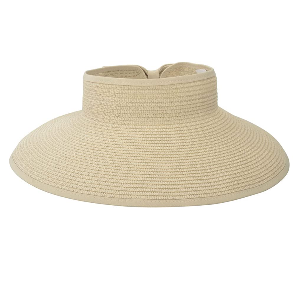 Jeauseul Wide Brim Straw Sun Visor Hat for Women - UV Protection Foldable Beach Hat | Perfect for Outdoor, Summer, Travel & Vacation