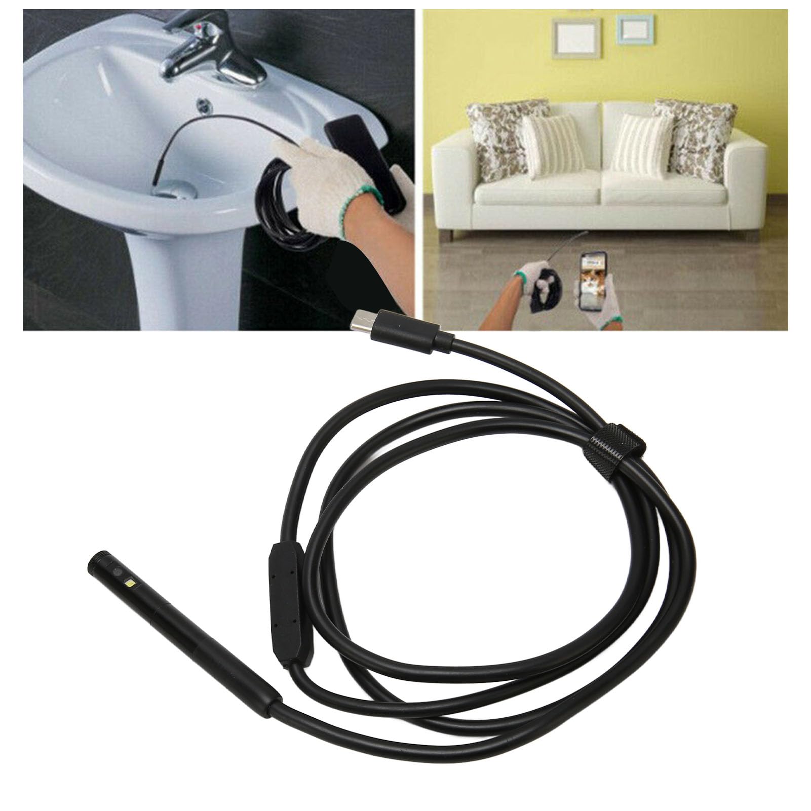 Dual Lens Endoscope - 2MP WiFi Inspection Camera with IP67 Waterproof, Dual Cameras & LED Lights | 78° Viewing Angle, 1M Length | Perfect for Plumbing, HVAC, Automotive & Home Maintenance