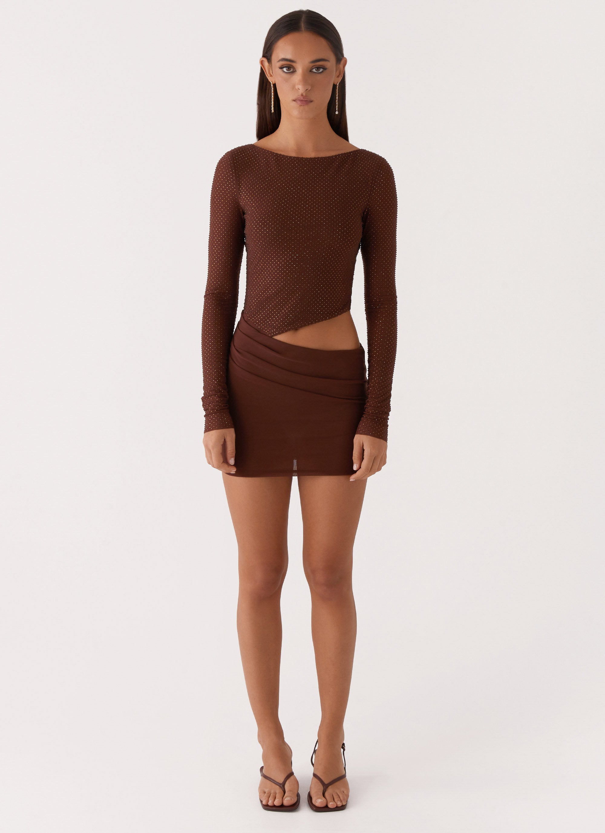 Sparkly Sequin Mini Dress for Women - Elegant Chocolate Brown Party Dress for Night Out, Club, Date Night, Prom, Special Occasions