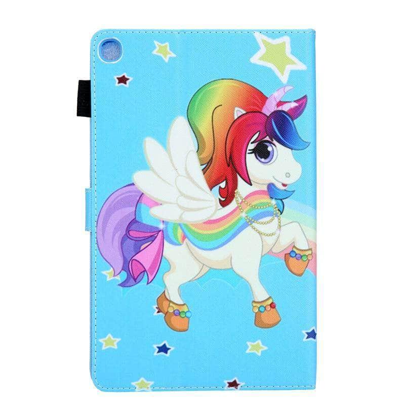 Samsung Galaxy Tab A7 Lite T220 T225 Case - Durable Leather Stand Cover with Cartoon Design for Kids, Perfect for School, Travel & Home Use