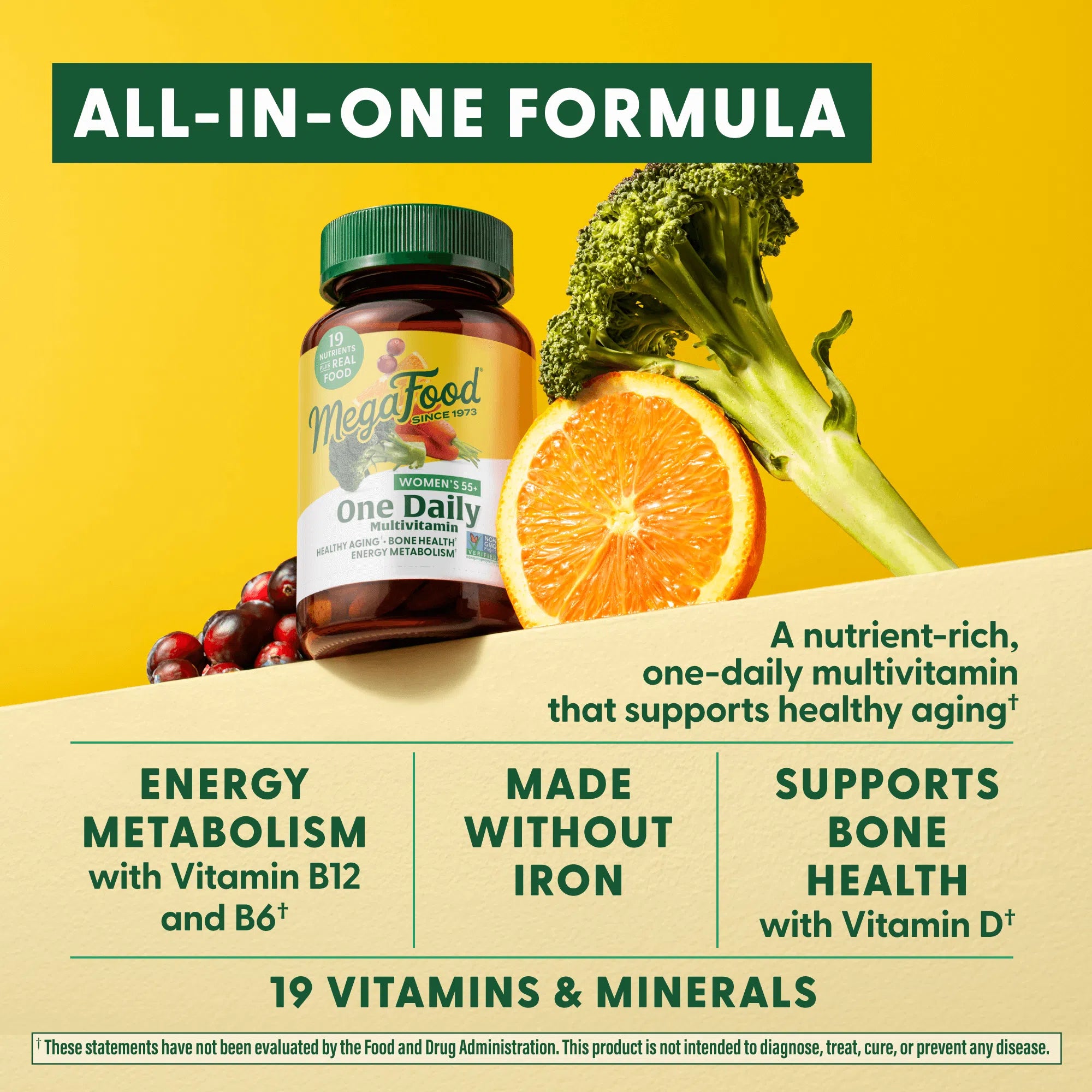MegaFood Women's 55+ One Daily Multivitamin Supplement for Immune Support, Bone & Heart Health - Essential Vitamins & Minerals for Senior Women - Perfect for Daily Wellness Routine & Active Lifestyle