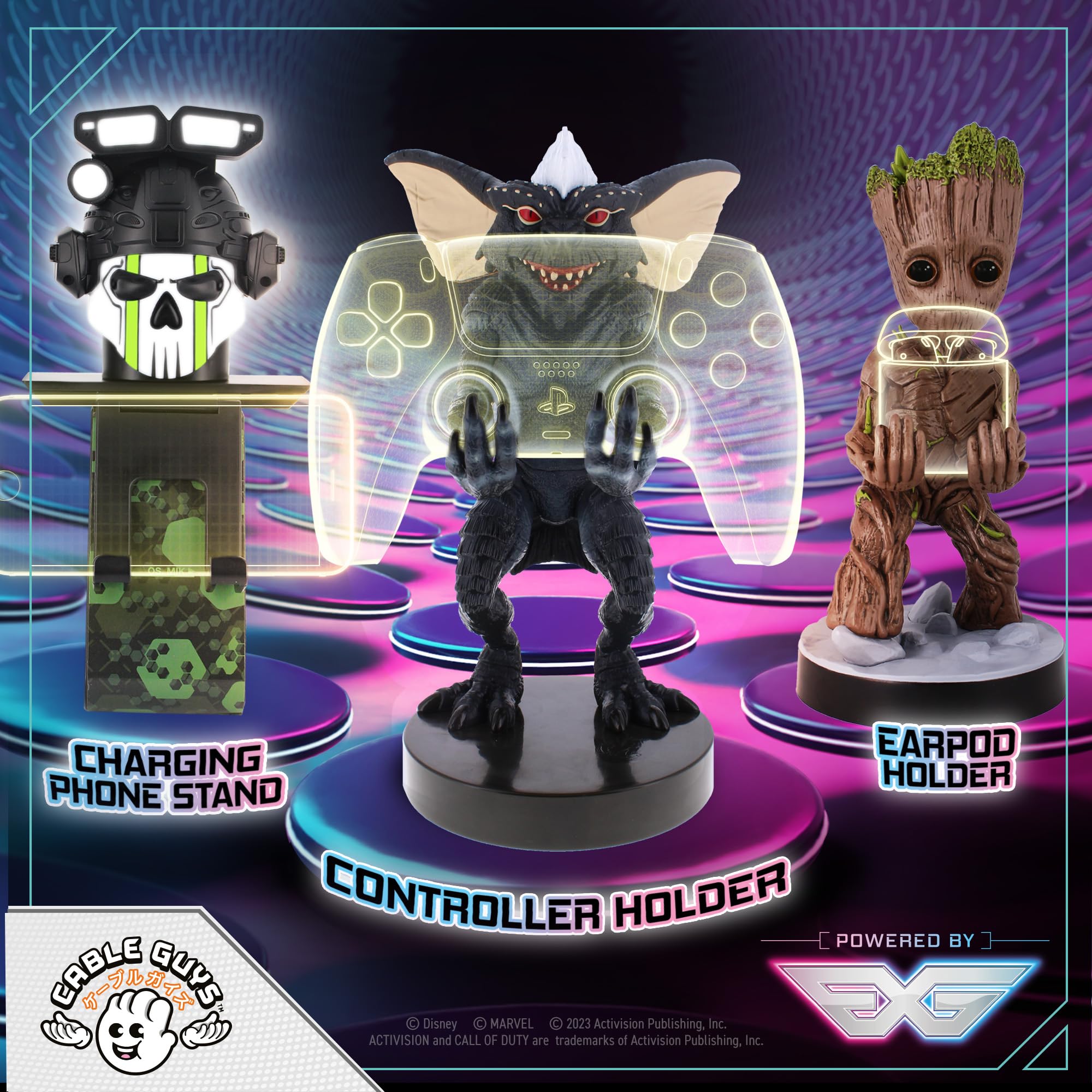 Cable Guys Gremlins Stripe Controller Stand & Phone Holder - Compatible with Xbox, PS4, PS5, Nintendo Switch - Perfect for Gaming Setup & Desk Organization