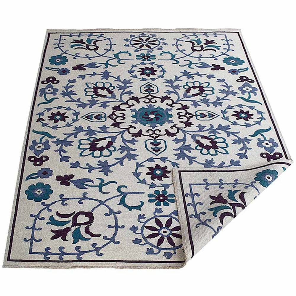 Handmade Heather Wool Area Rug - Soft & Durable Hand-Knotted Carpet for Living Room, Bedroom, or Nursery - Boho Chic Home Decor
