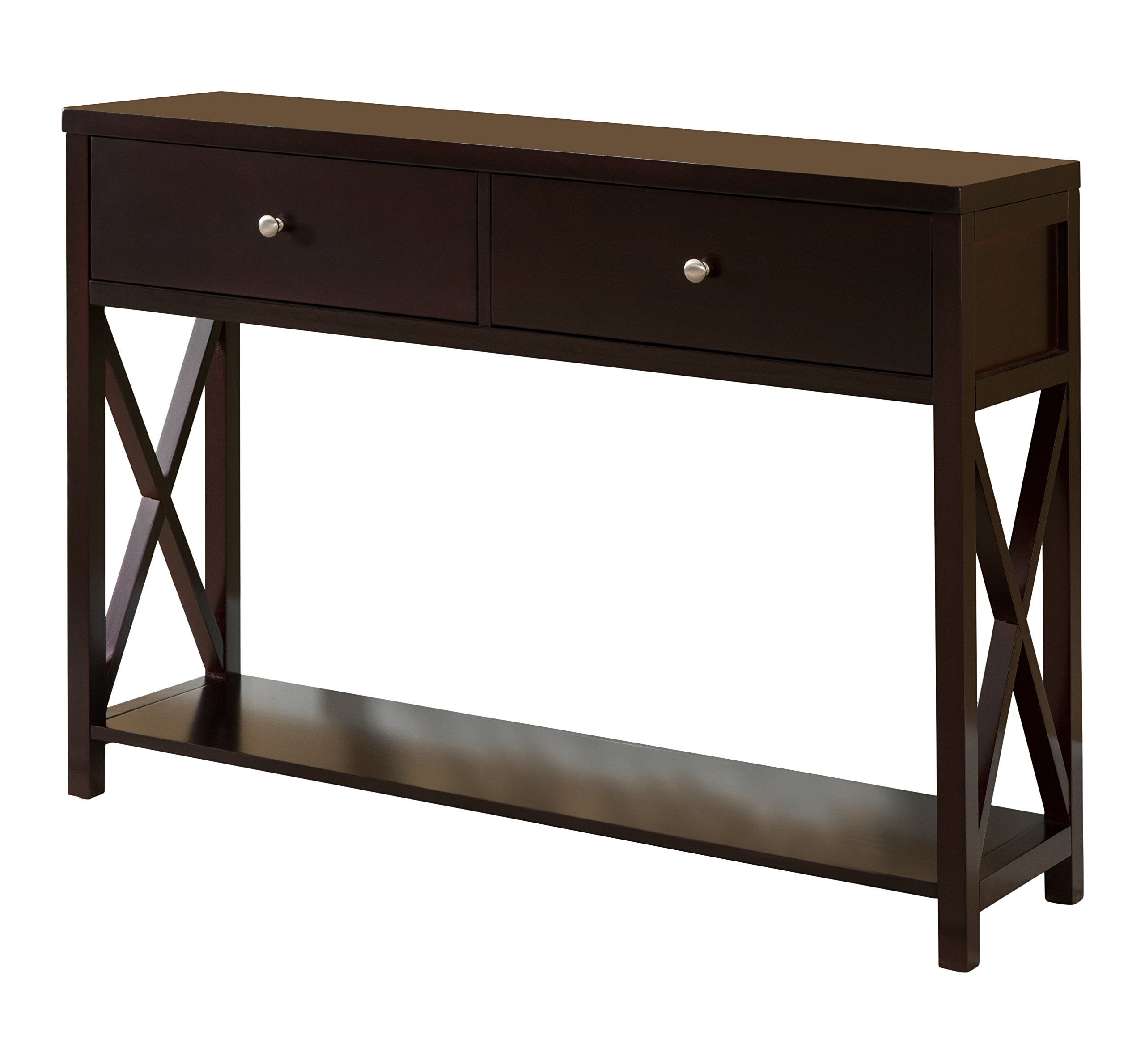 KB Designs - 2-Drawer Wooden Console Table for Entryway, Living Room, Hallway | Cherry Finish | Perfect for Small Spaces & Home Decor