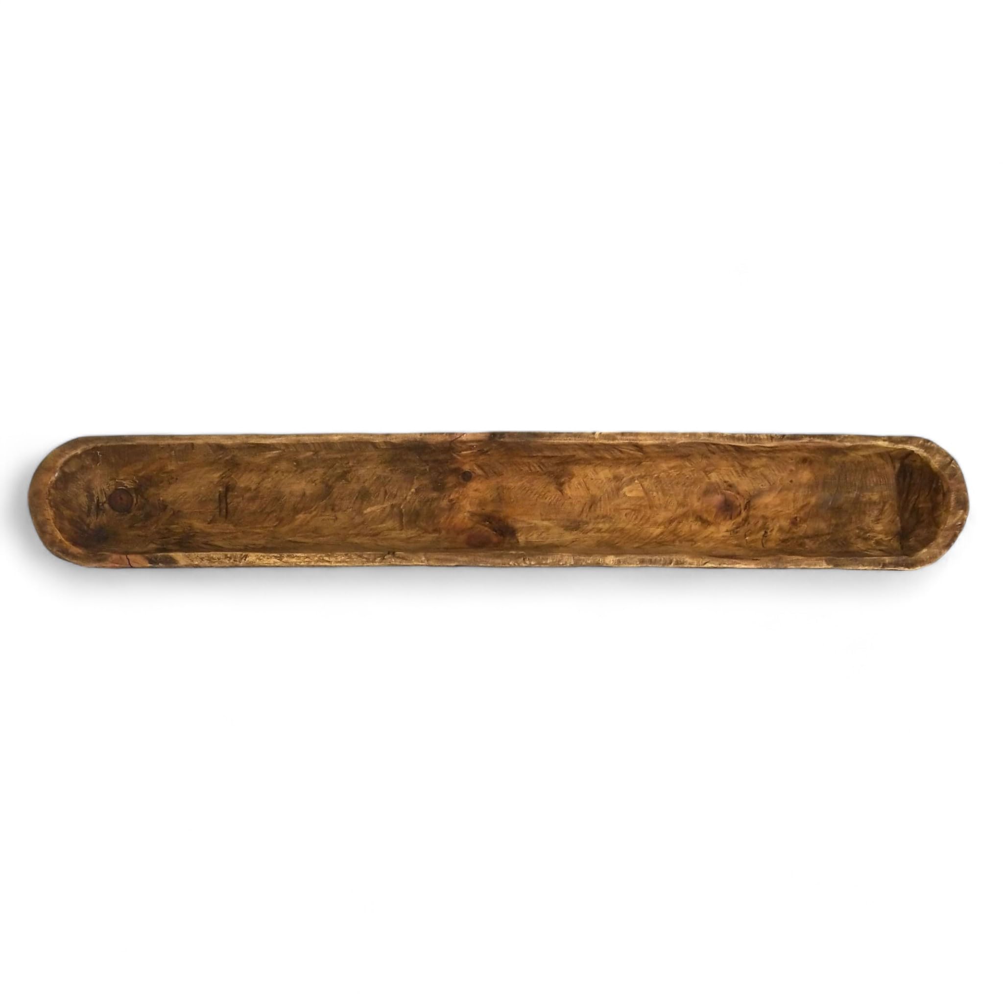 Extra Long Skinny Wood Dough Bowl - Handcrafted Rustic Decorative Tray for Farmhouse Decor | Perfect for Bread, Fruits, Centerpieces & Kitchen Display (The Rio Grande Collection)