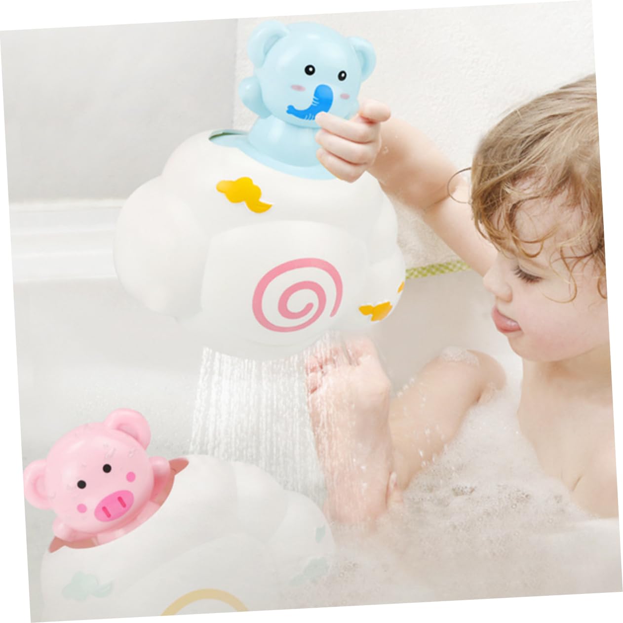 3-Piece Water Sprinkler Bath Toys Set - Fun Bathtub & Pool Play for Kids - Safe ABS Plastic White Bathroom Toys for Toddlers & Infants - Perfect for Sensory Play, Bath Time Fun & Outdoor Water Activities