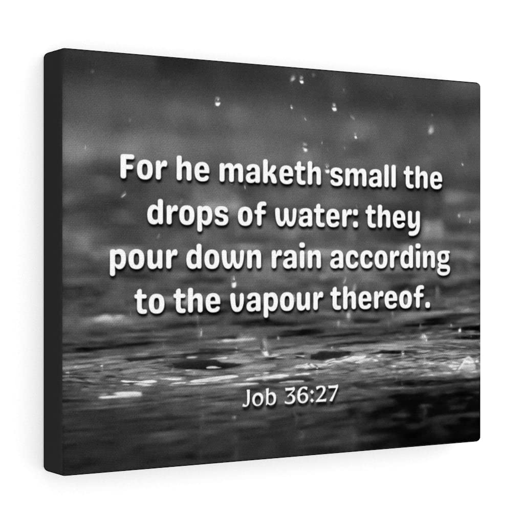 Christian Wall Art with Bible Verse Job 36:27 - Scripture Wall Decor, Ready to Hang Water Droplet Design - Perfect for Home, Office & Church Decorations