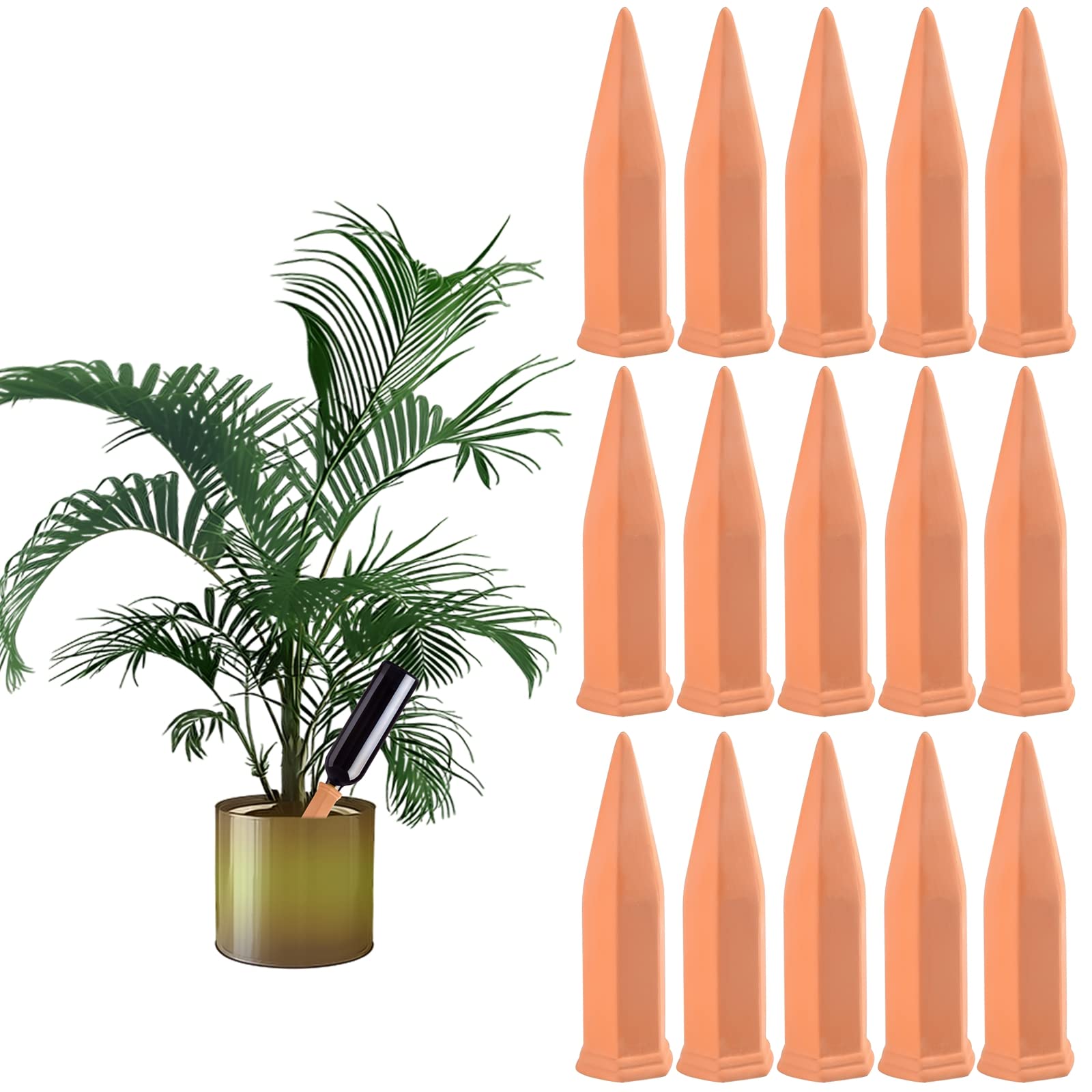 15-Pack Automatic Plant Watering Spikes - Self Watering System for Potted Plants Indoor & Outdoor - Vacation Plant Care Solution for Home, Office & Garden Use