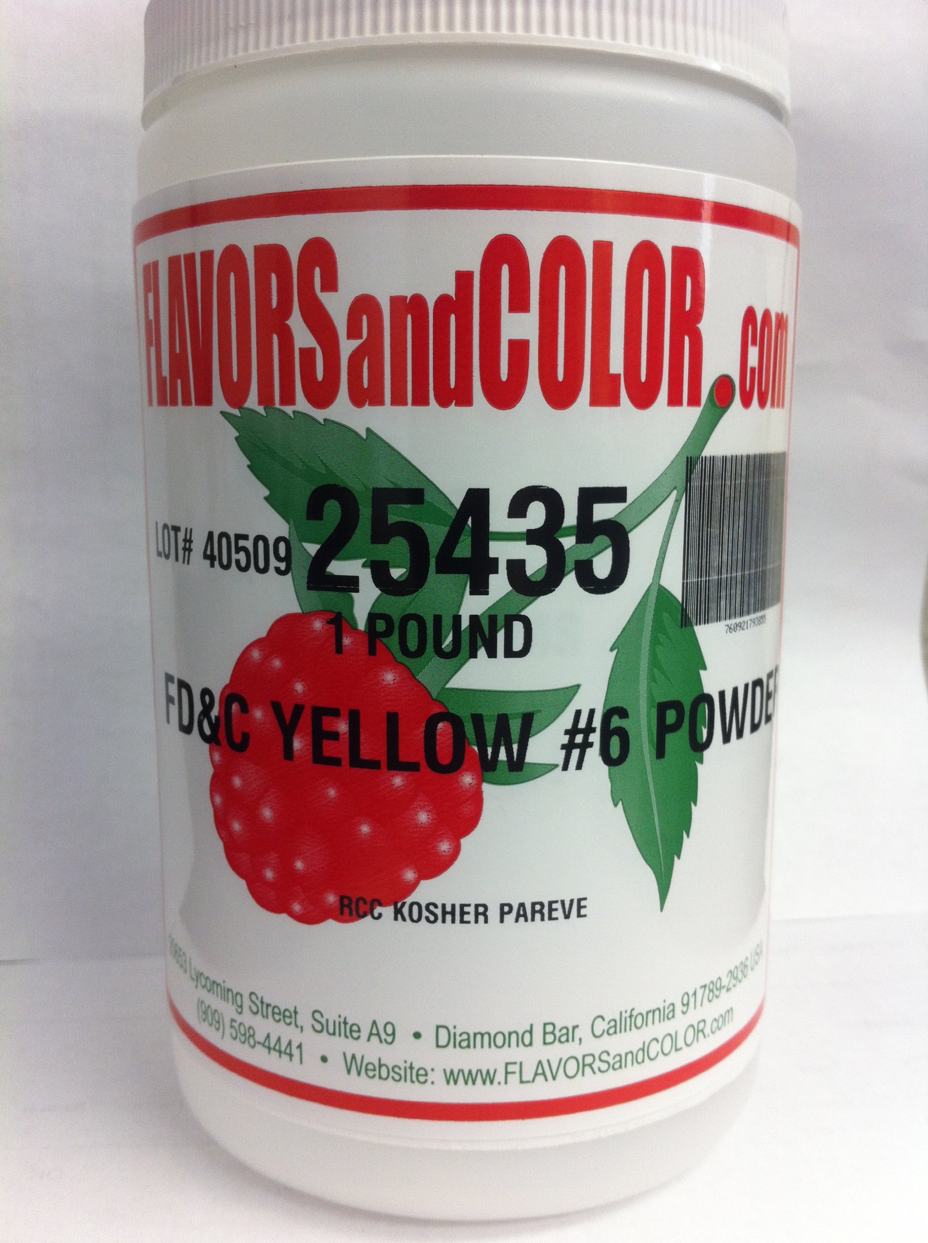 FD&C Yellow #6 Food Coloring Powder - 454g (1 lb) | Baking, Candy Making & DIY Cosmetics | Non-GMO, Kosher Certified