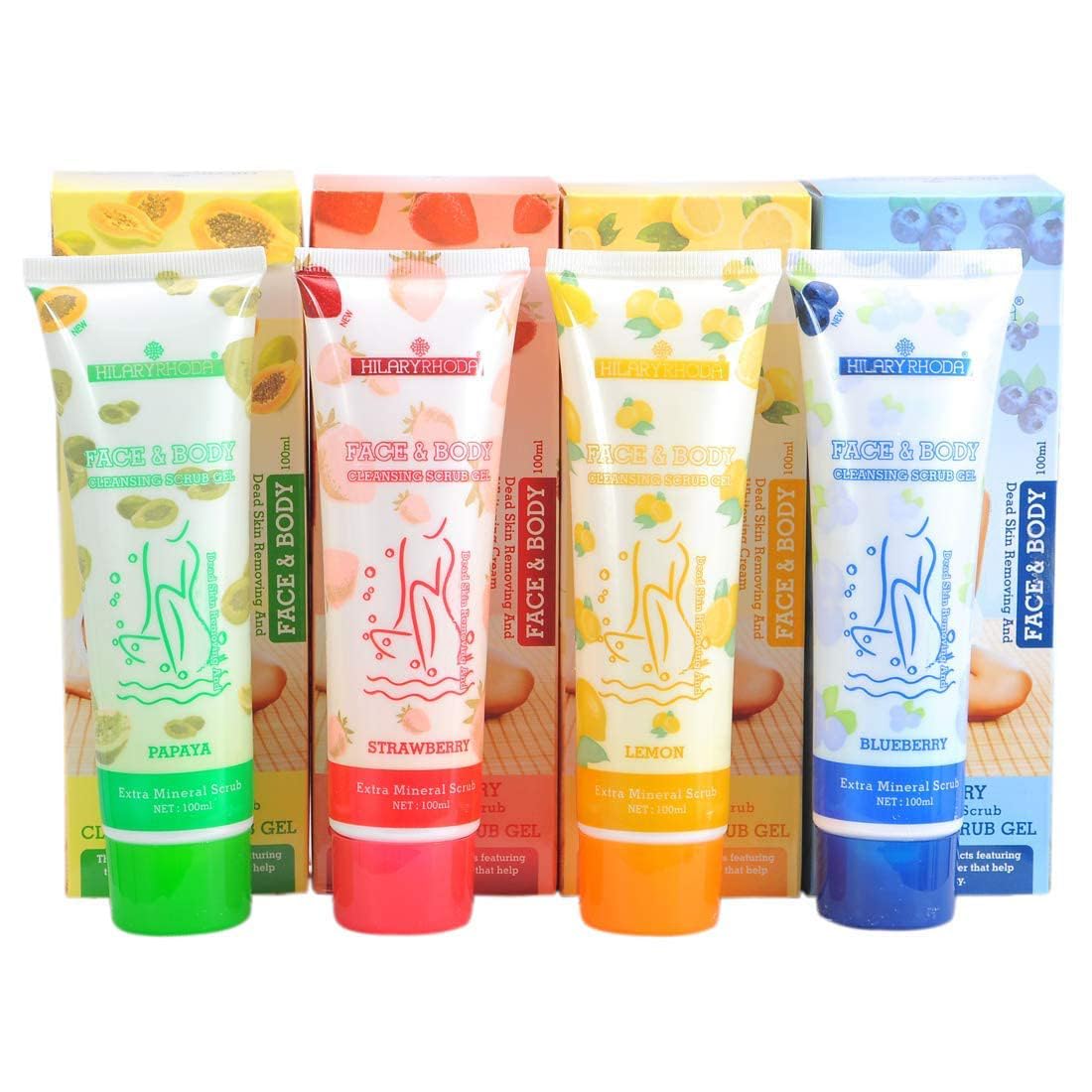 RATAVA Exfoliating Face & Body Scrub Gel - Dead Skin Remover, Deep Cleansing Scrub for Women & Girls - 1pc (Random Flavor) - Perfect for Spa Day, Pre-Shave Prep & Post-Workout Refresh