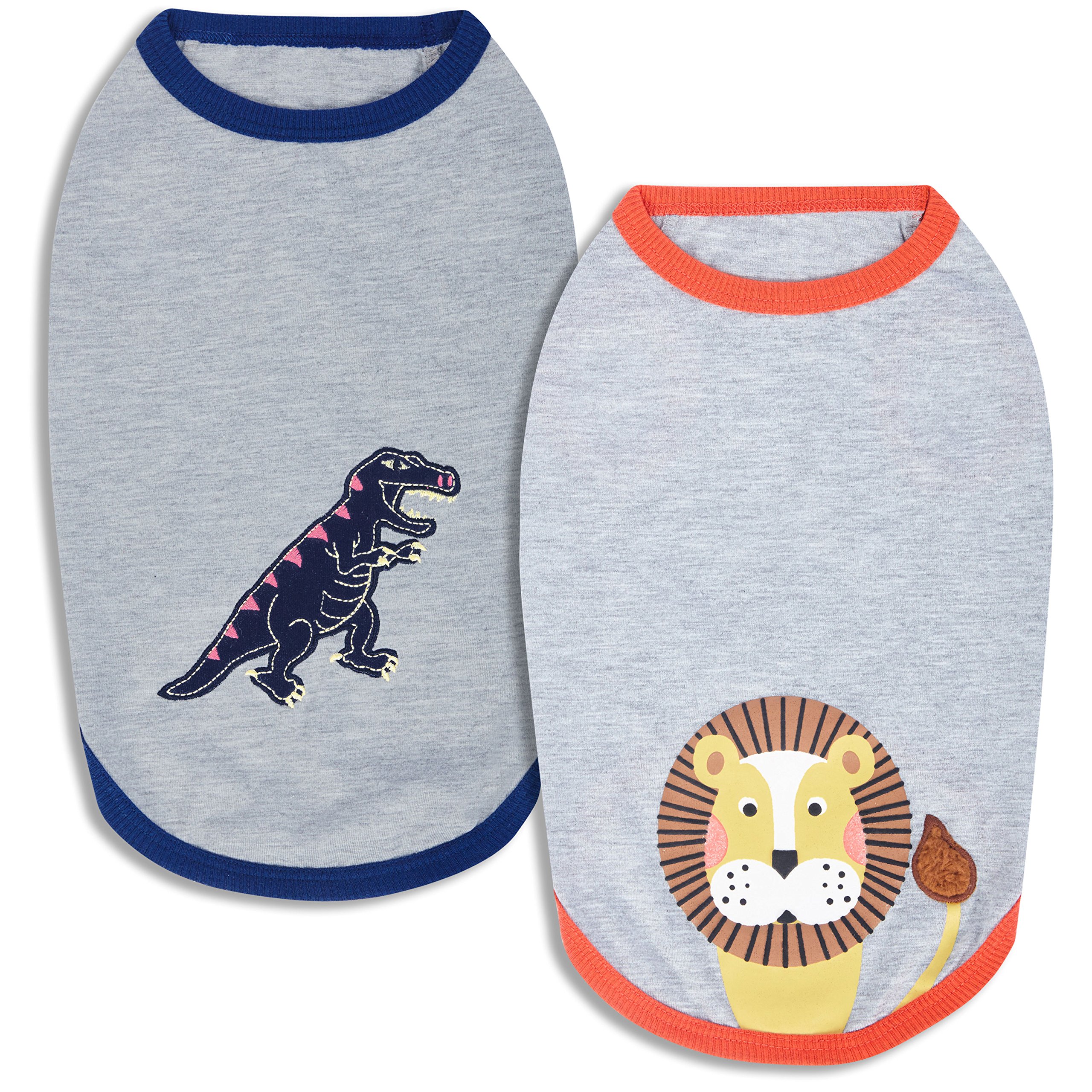 Blueberry Pet 2-Pack Soft & Comfy Cotton Blend Dog T-Shirts - 10