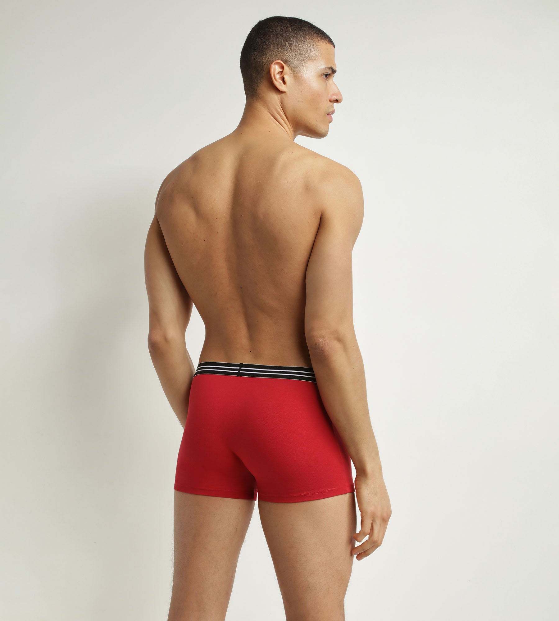 2 Pack Men's Stretch Cotton Boxer Briefs - Carmine Red & Black | EcoDim | Soft & Breathable Underwear for Everyday Comfort & Active Lifestyles