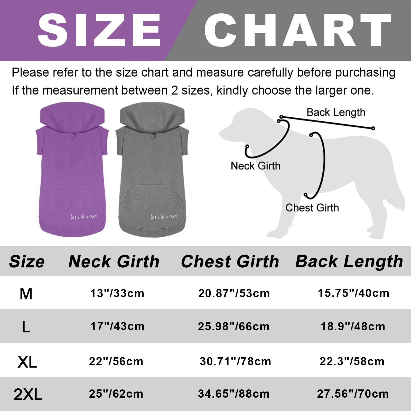 2 Pack Soft Cotton Dog Hoodie Sweater - Cozy Pet Clothes with Pocket & Leash Hole for Small Medium Large Dogs - Dark Grey & Purple Sleeved (Large) - Perfect for Winter Walks & Indoor Comfort