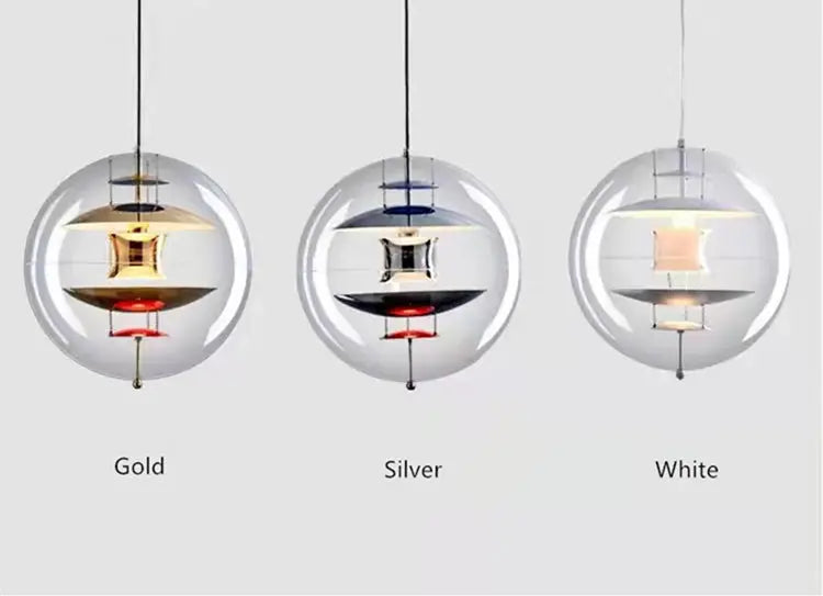 Modern Sphere Chandelier - Elegant Crystal Glass Pendant Light Fixture for Dining Room, Living Room, Bedroom & Foyer - Perfect for Home Decor and Interior Design