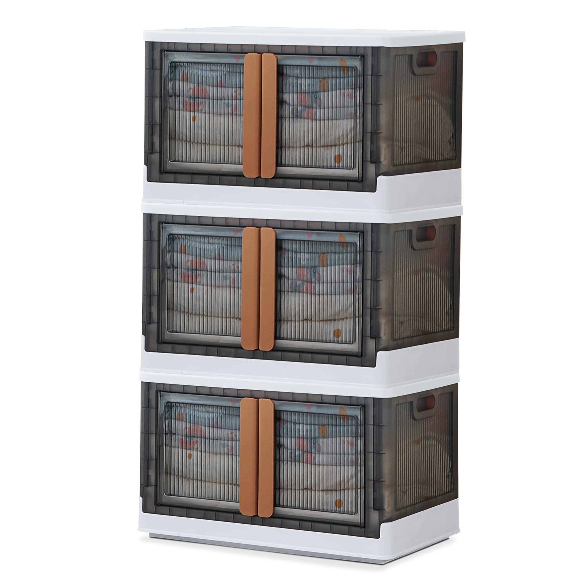 WestonBasics Stackable Plastic Storage Bins with Wheels | Foldable Storage Containers with Safety Latches | Collapsible Organizing Bins with Lids for Home & Office | 3-Pack 19 Gallon | Perfect for Closet, Garage & Toy Organization