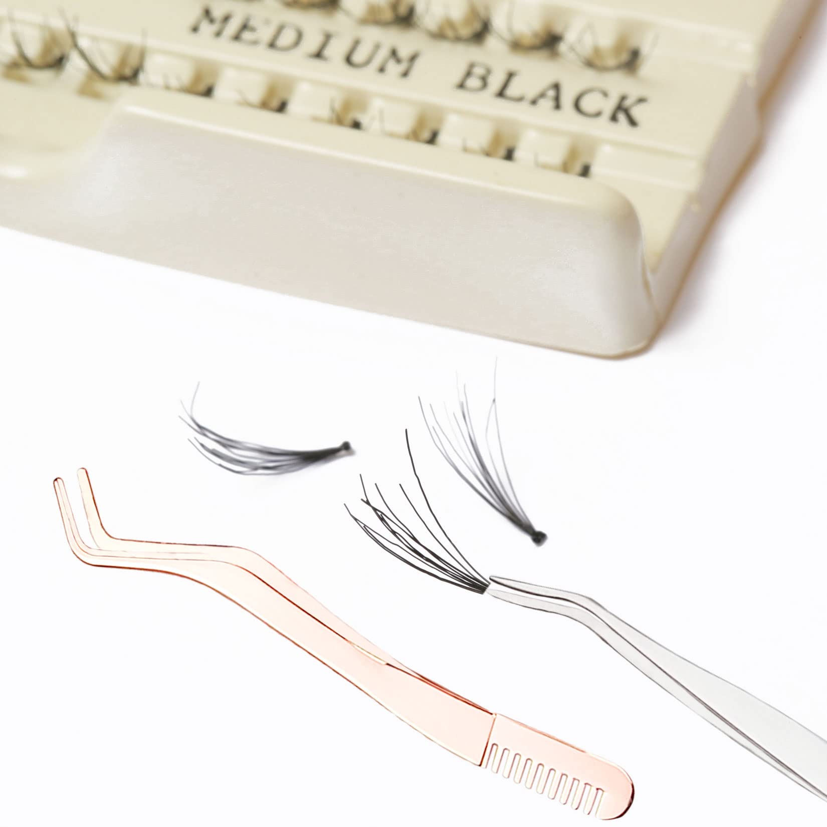 2 Pack Professional Stainless Steel Eyelash Extension Tweezers with Comb - Precision Lash Tweezer Set for Salon, DIY Home Use & Makeup Artists