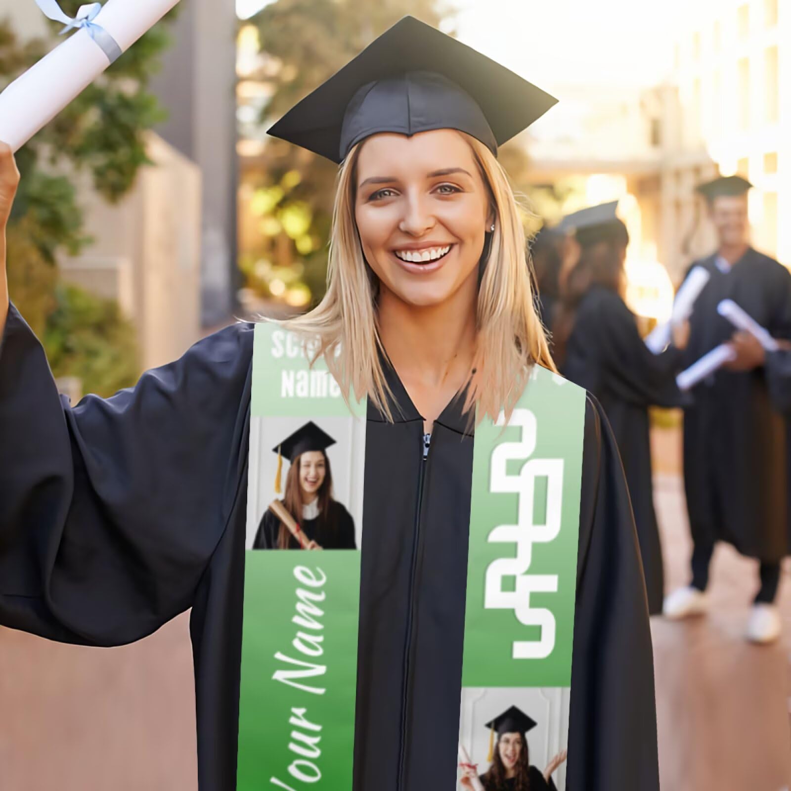 Personalized Graduation Stole Class of 2025 - Custom Embroidered Graduation Sash with Honors Symbols - Perfect for High School & College Graduation Ceremonies