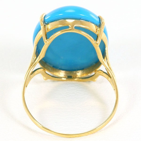 18K Yellow Gold Turquoise Ring for Women – Handmade Genuine Turquoise Jewelry, Dainty Boho Stacking Ring, Perfect for Gifts, Weddings & Everyday Wear