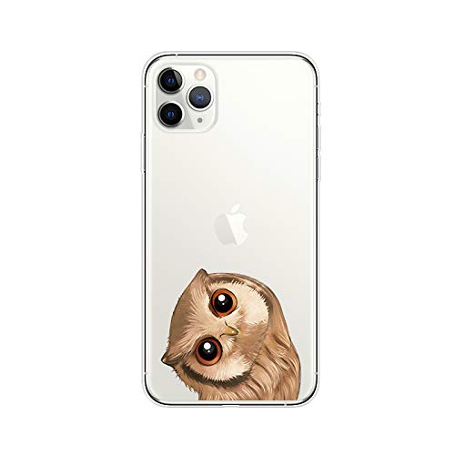 Cute Owl Design iPhone 12 Pro Case (6.1 inch) - Cartoon Animal Pattern Soft TPU Clear Protective Cover for iPhone 12 Pro 6.1