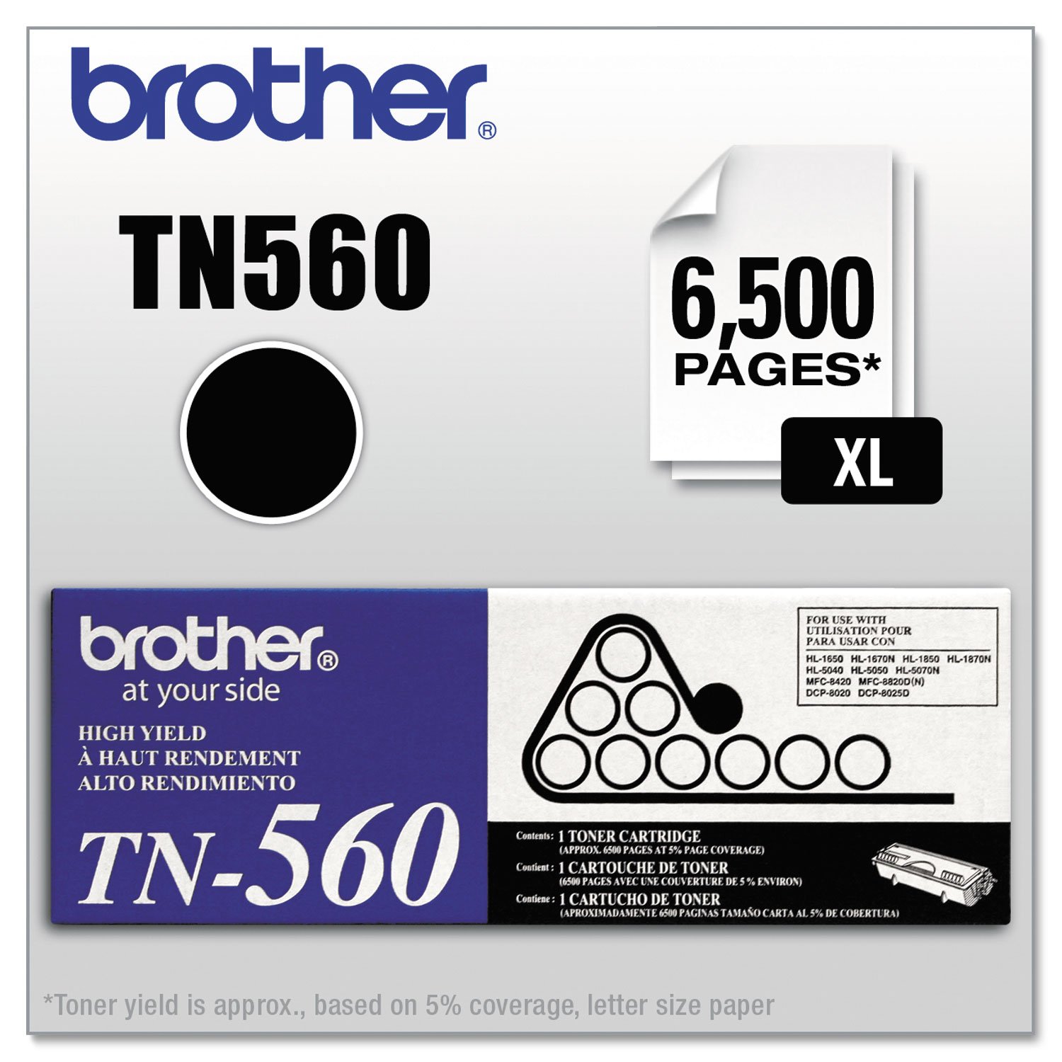 Brother TN560 Compatible Toner Cartridge - High Yield Black Replacement (1-Pack) | Perfect for Office Printing & Home Use