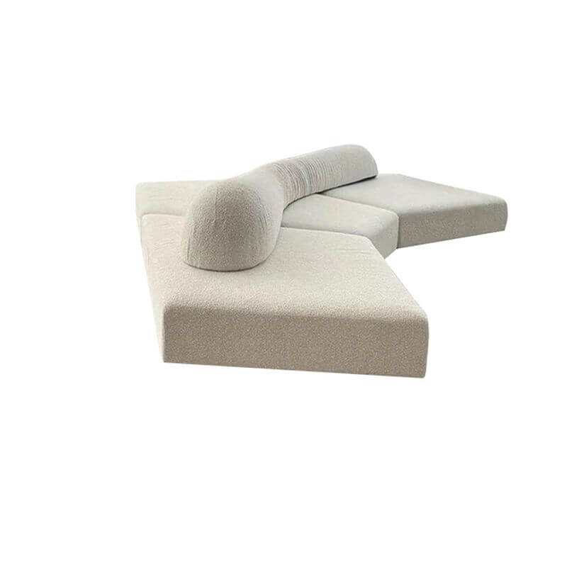 L-Shaped Corner Sectional Sofa in Chalk White - Left or Symmetrical Chaise Configuration - Perfect for Living Room, Family Room & Home Theater Seating