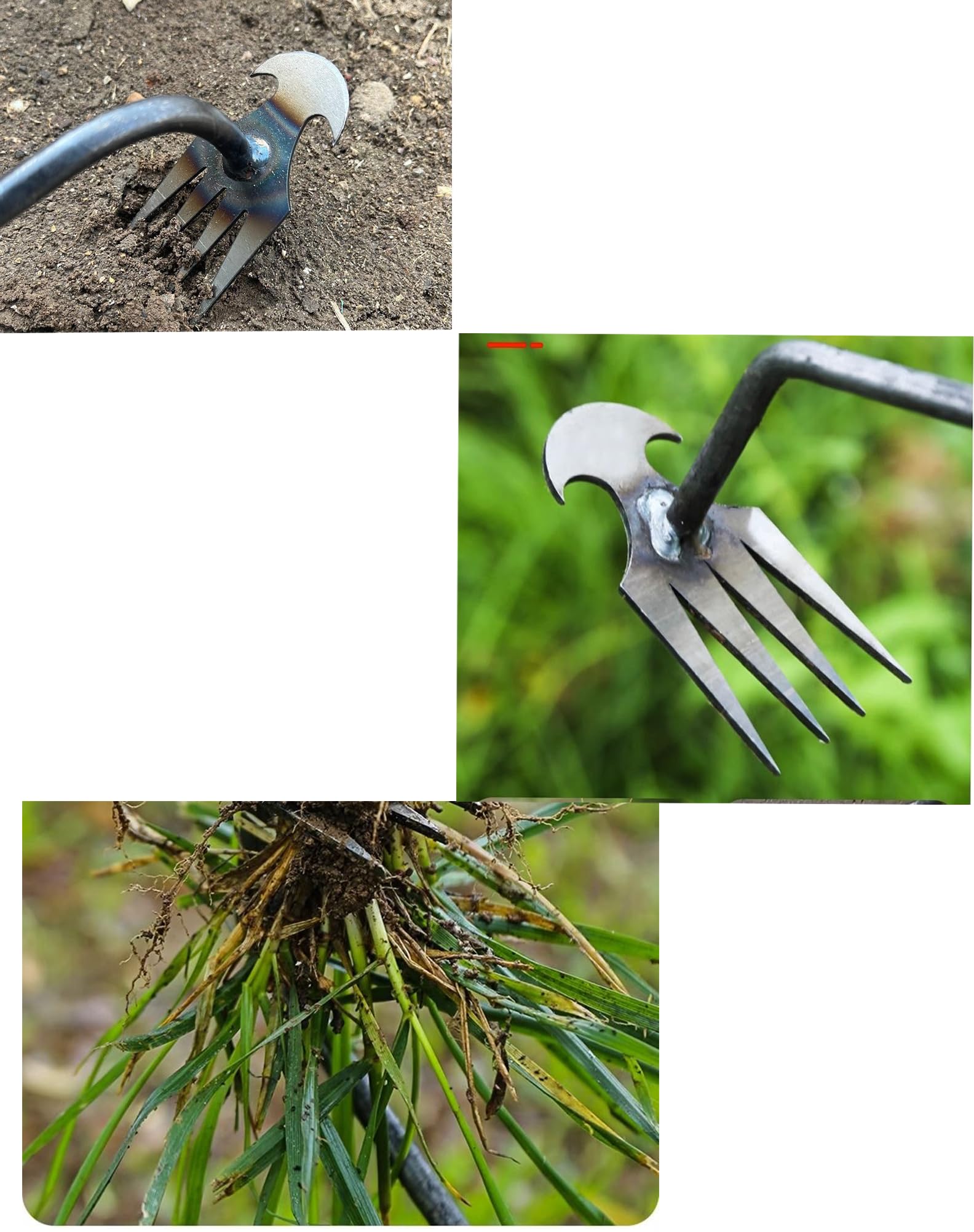 2023 Premium Manganese Steel Weed Puller - 4 Teeth Dual Purpose Gardening Tool with Long Handle (2PCS) | Heavy Duty Uprooting Weeder for Lawn, Yard & Garden Maintenance | Perfect for Removing Dandelions, Thistles & Tough Weeds