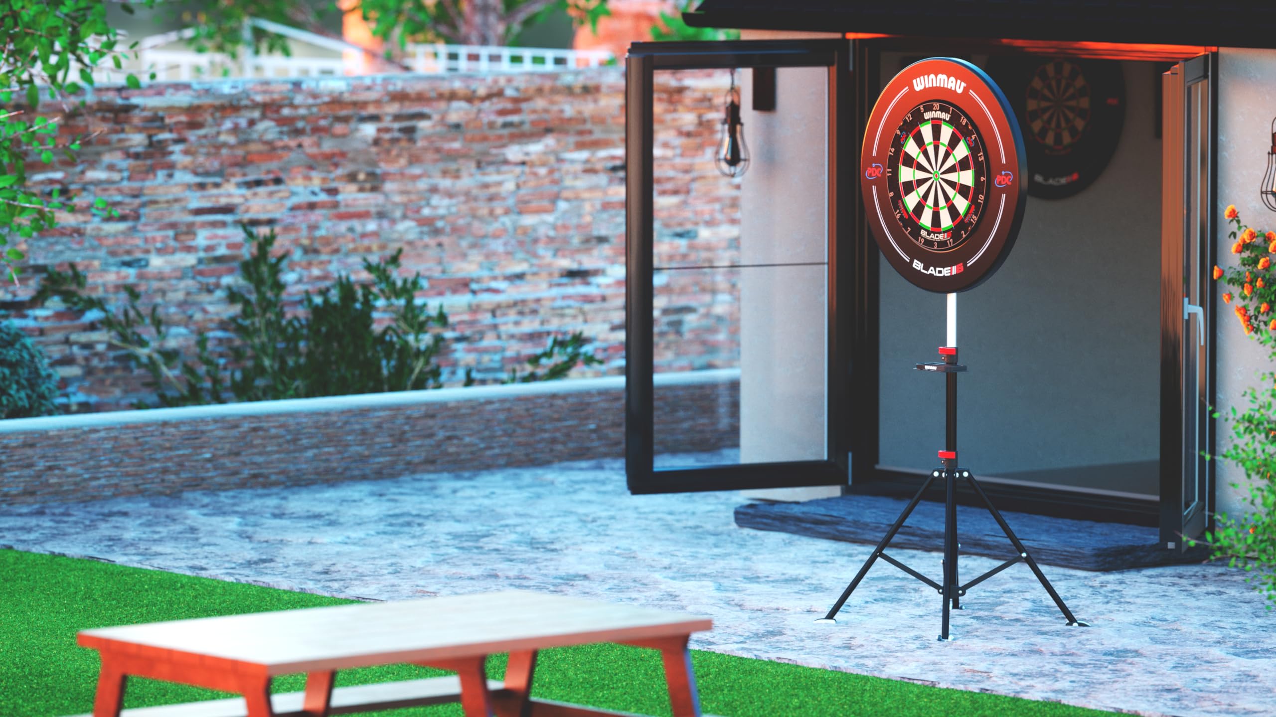 WINMAU Xtreme Dartboard Stand 2 - Portable Free Standing Dartboard Stand for Home, Bar & Game Room | Professional Darts Setup for Indoor & Outdoor Use