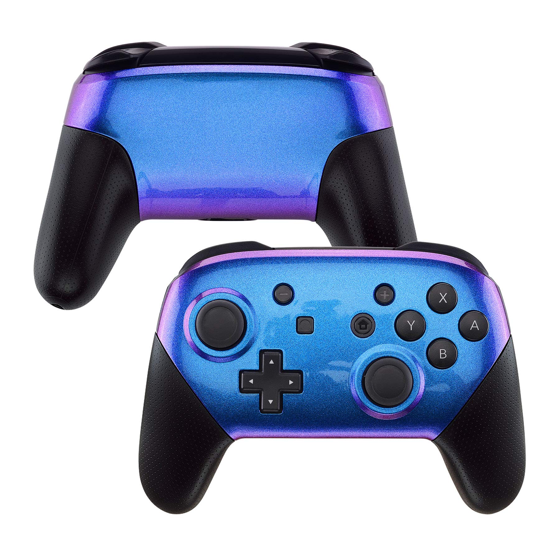 eXtremeRate Replacement Shell for Nintendo Switch Pro Controller - Customizable Front & Back Cover in Chameleon Purple Blue (Controller Not Included) | Perfect for Gaming, DIY Mods & Personalization