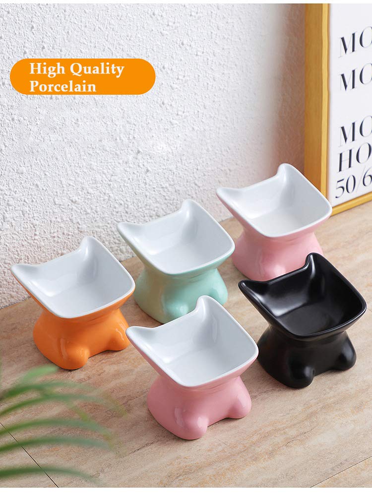 Premium Raised Cat Food Bowl for Ragdoll Cats - Stress-Free Feeding, Anti-Backflow Design, Dishwasher & Microwave Safe (Small, Pink) - Perfect for Kittens & Adult Cats at Home or Travel