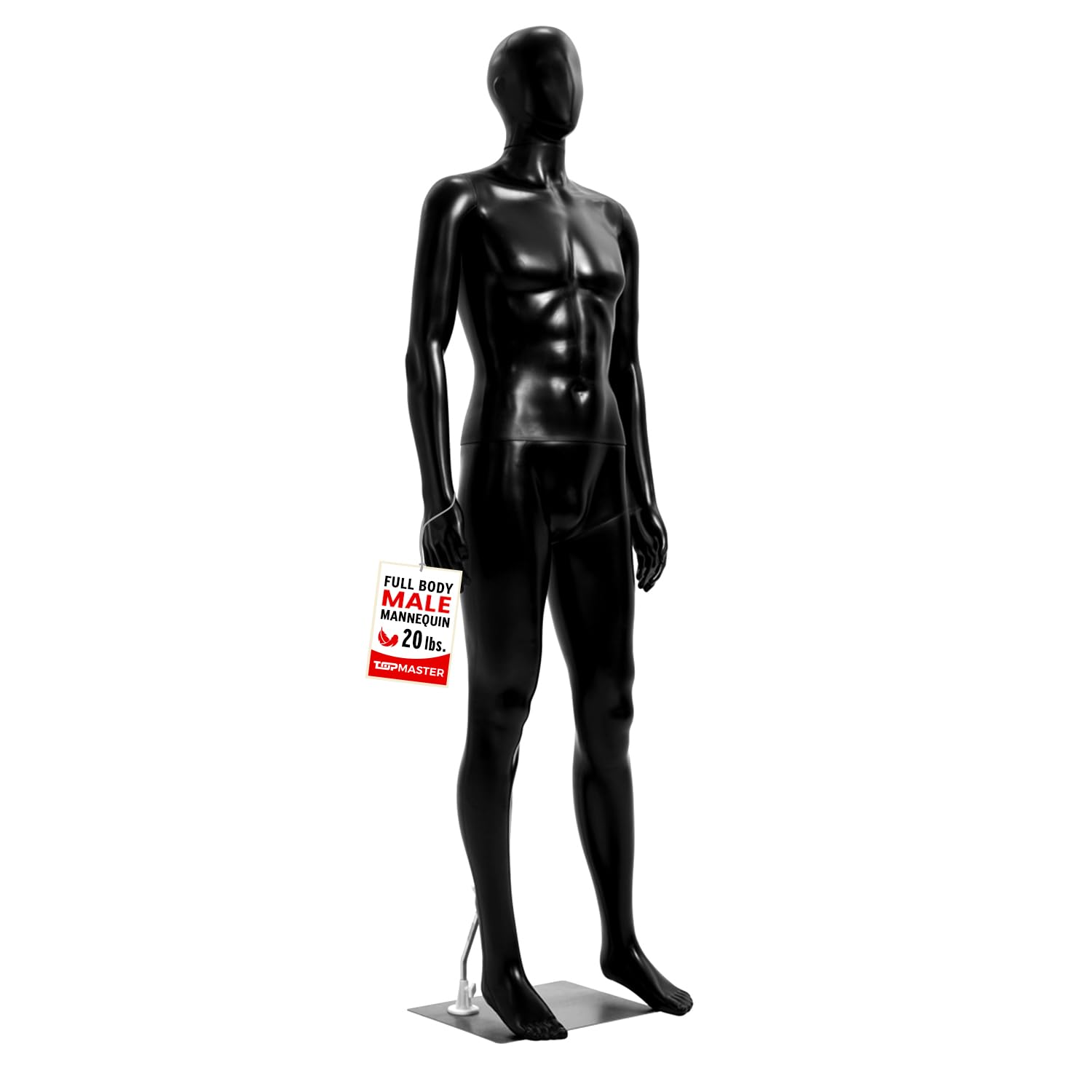 Premium Male Mannequin for Clothing Display - Realistic Proportions, Durable & Sturdy Construction - Perfect for Retail Stores, Boutiques & Fashion Showrooms (Black)