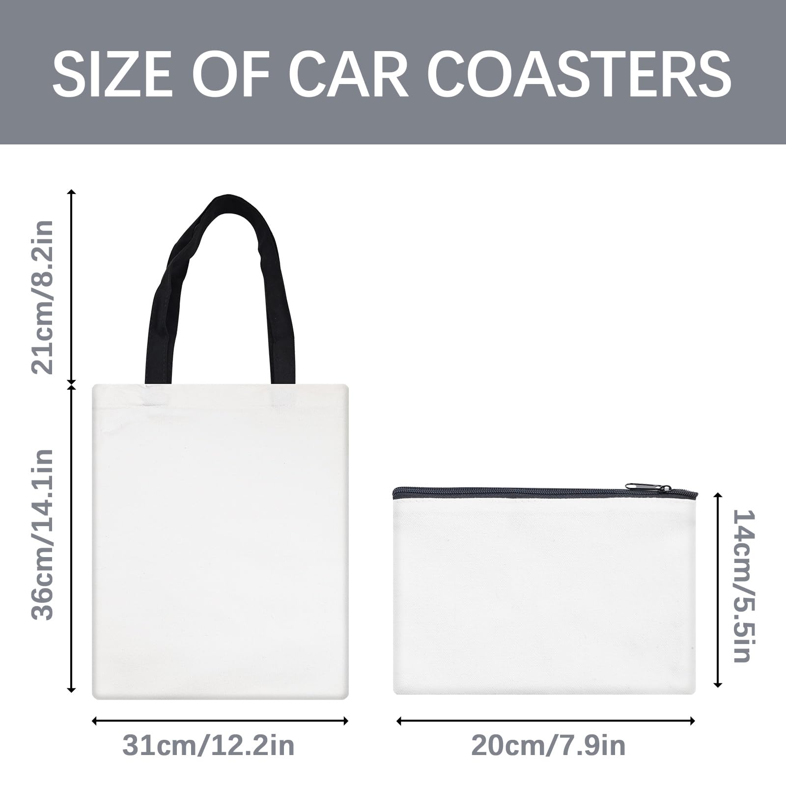20-Pack Sublimation Blank Tote Bags - Bulk Canvas Makeup & Shopping Bags for DIY Customization - Perfect for Gifts, Promotions & Personal Use